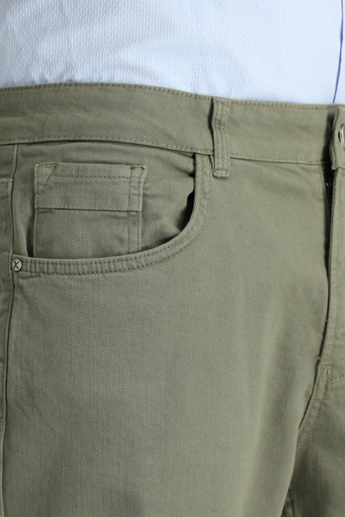 Orta Haki Relaxed Fit Rahat Kesim Likralı Kanvas / Chino Pantolon - Image 3