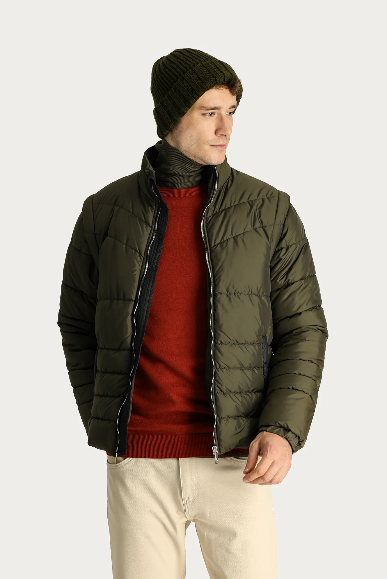 Orta Haki Şişme Spor Mont - Image 2