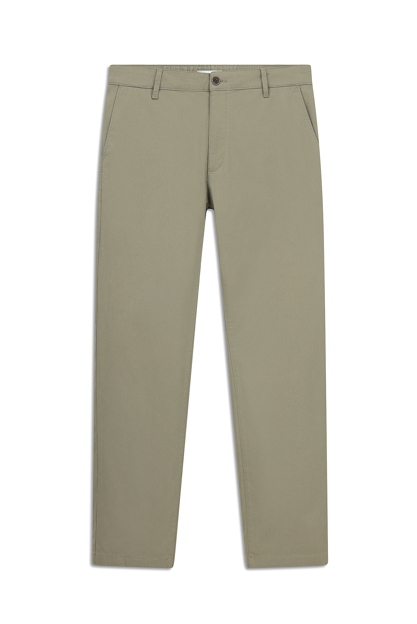 Orta Haki Slim Fit Dar Kesim Beli Lastikli Likralı Kanvas / Chino Pantolon - Image 7