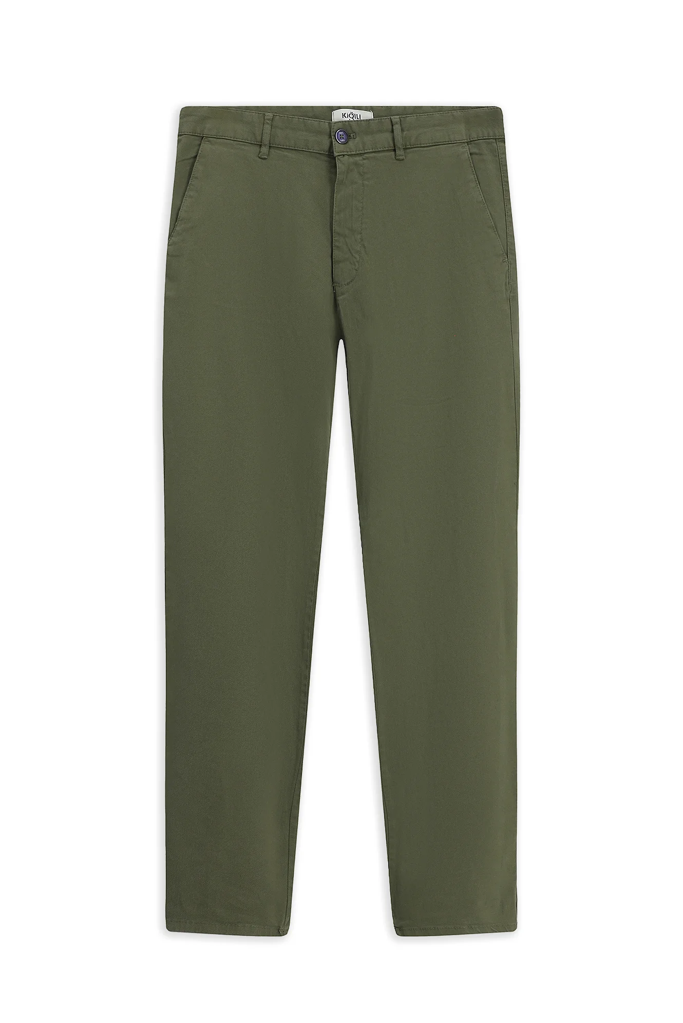 Orta Haki Slim Fit Dar Kesim Likralı Kanvas / Chino Pantolon - Image 7