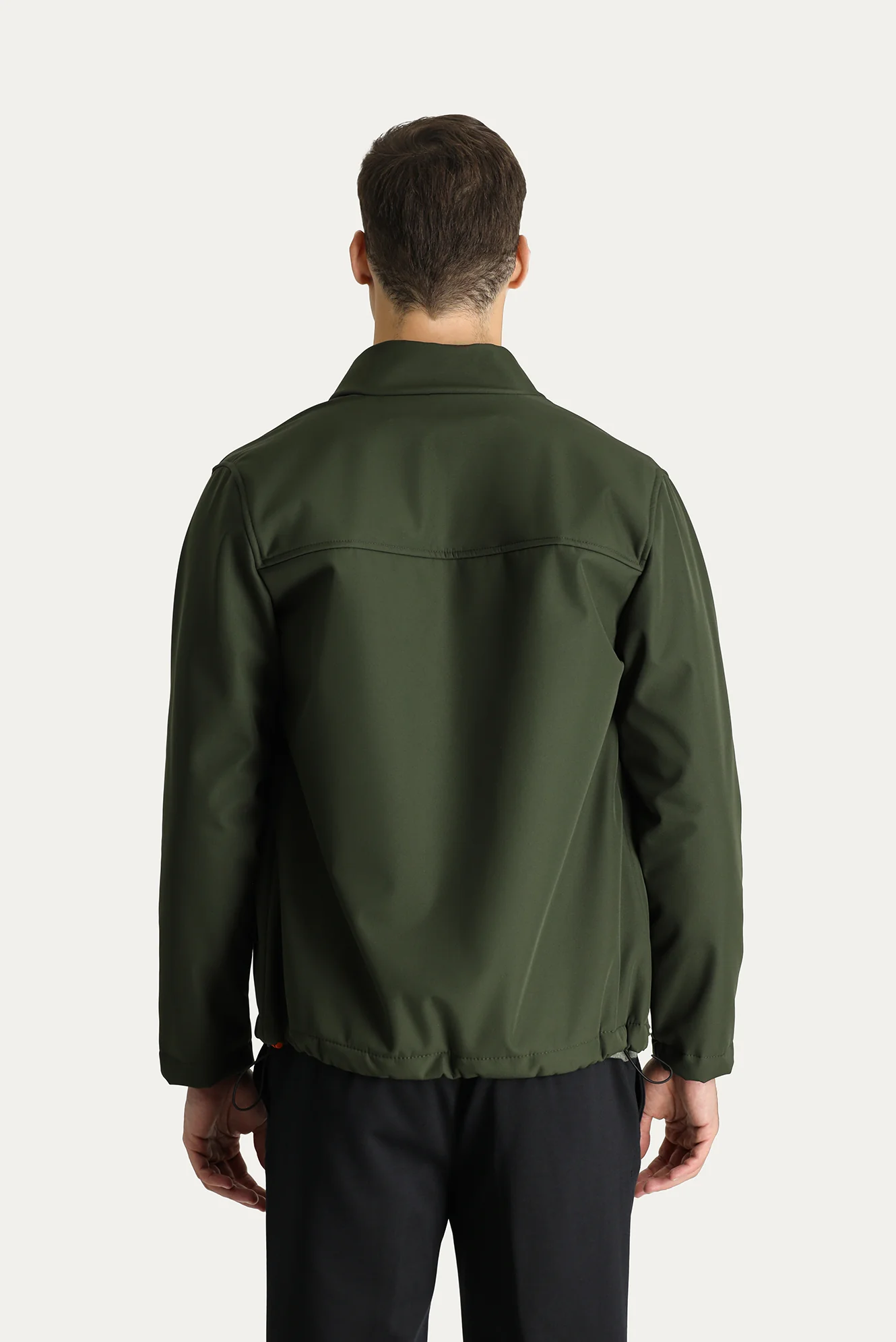 Orta Haki Slim Fit Dar Kesim Softshell Spor Mont - Image 4