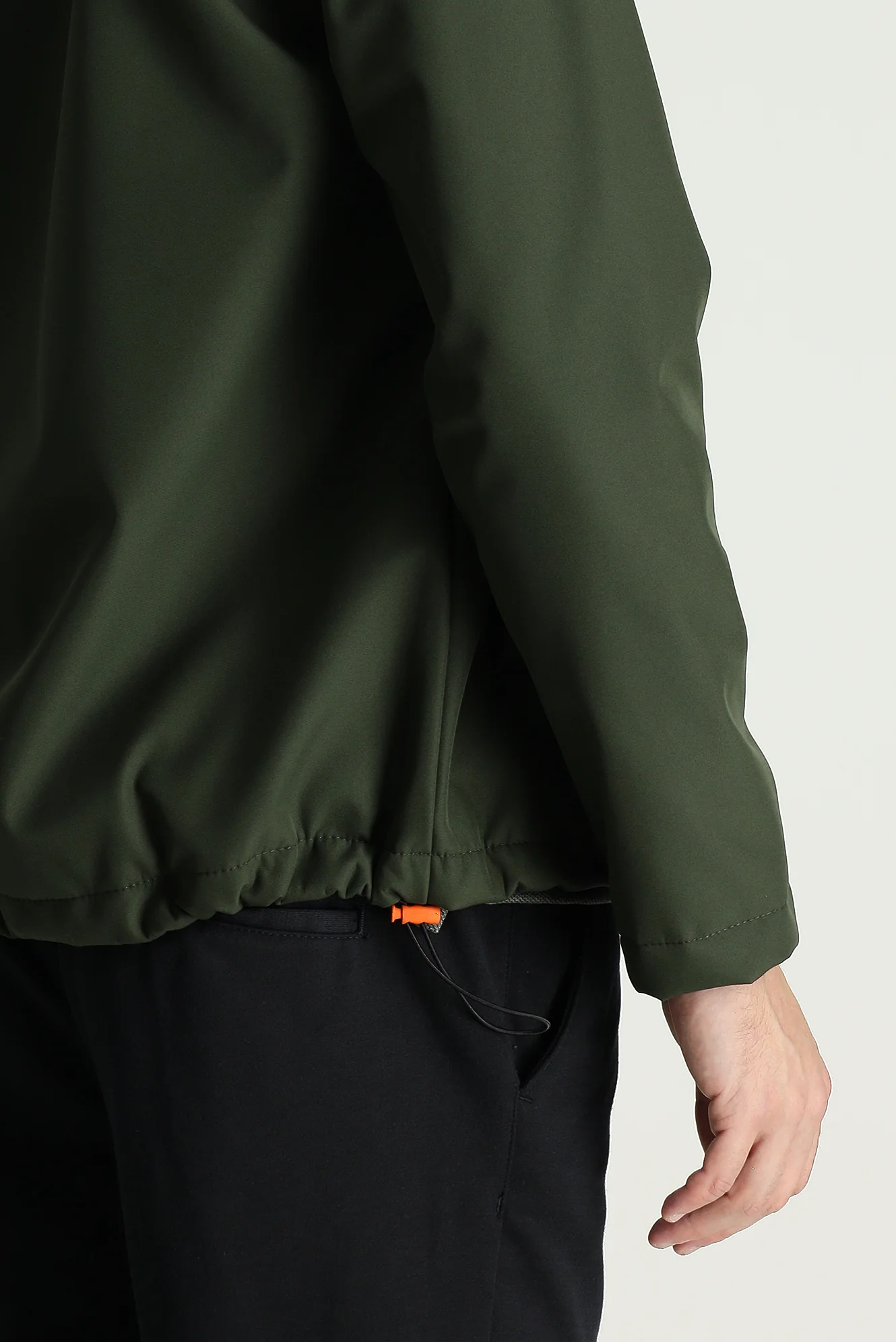 Orta Haki Slim Fit Dar Kesim Softshell Spor Mont - Image 7