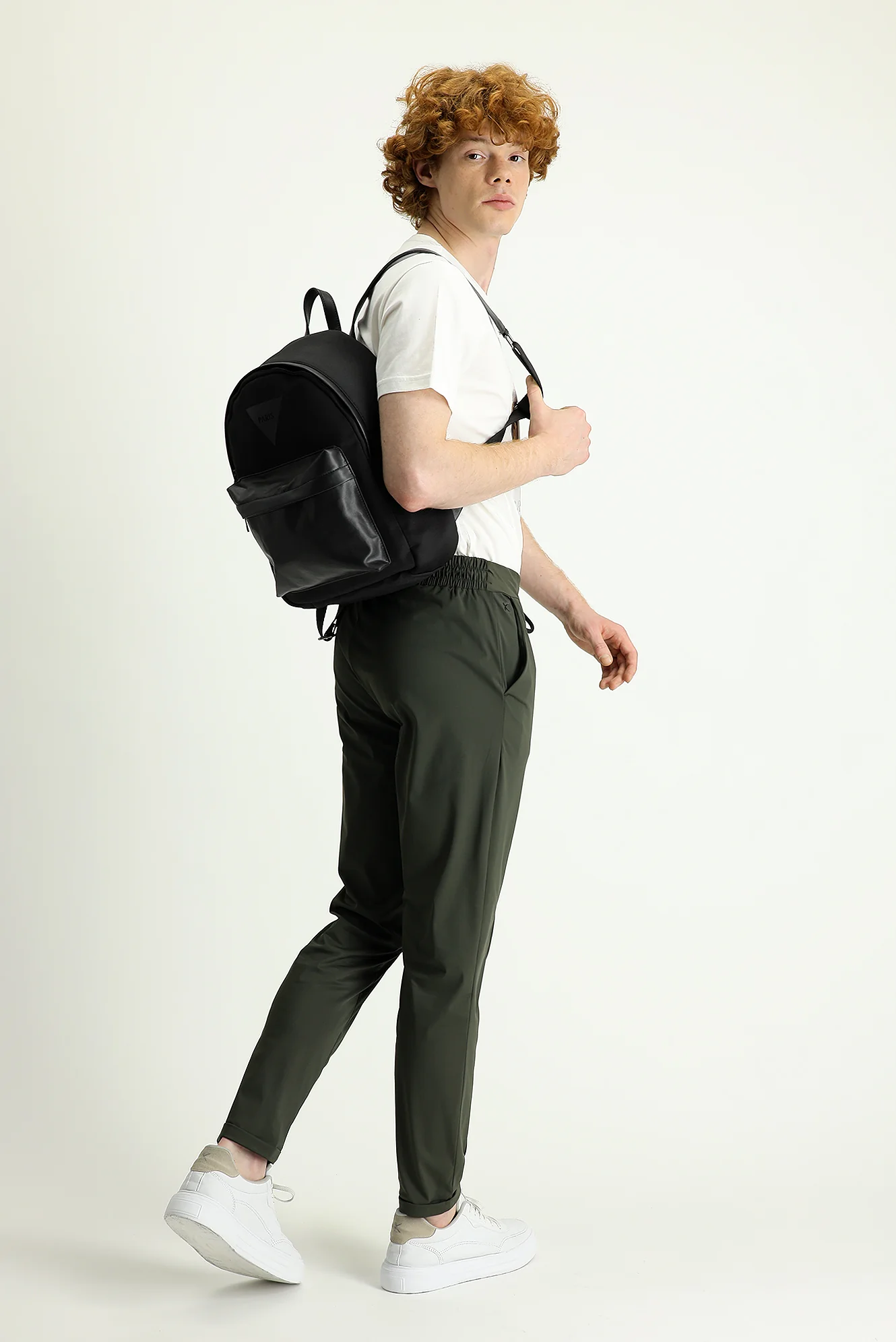 Orta Haki Techno-Line Slim Fit Dar Kesim Sweatpant / Eşofman Altı - Image 3