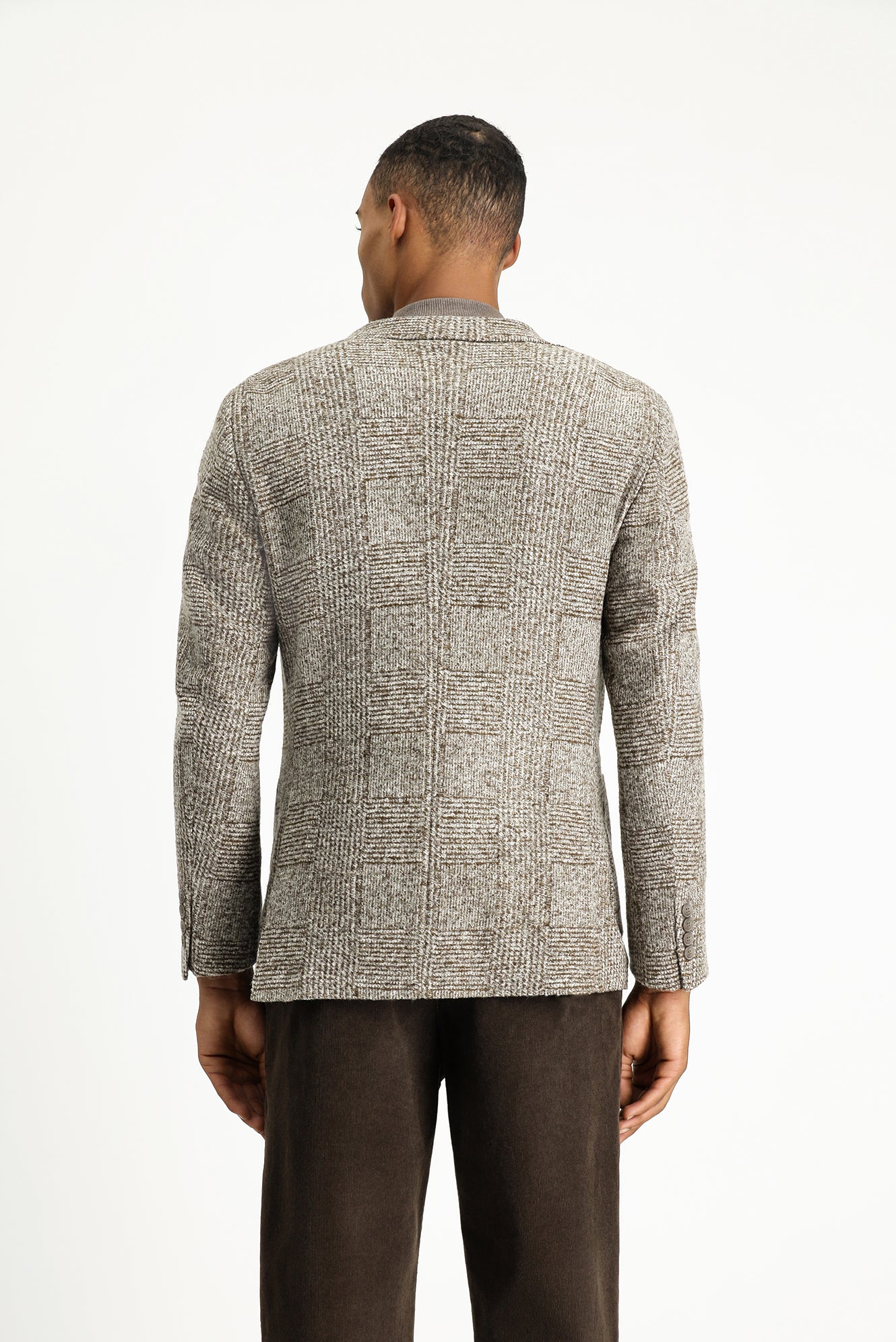 Orta Kahve 6 Drop Regular Fit Standart Kesim Ekose Yünlü Ceket - Image 5