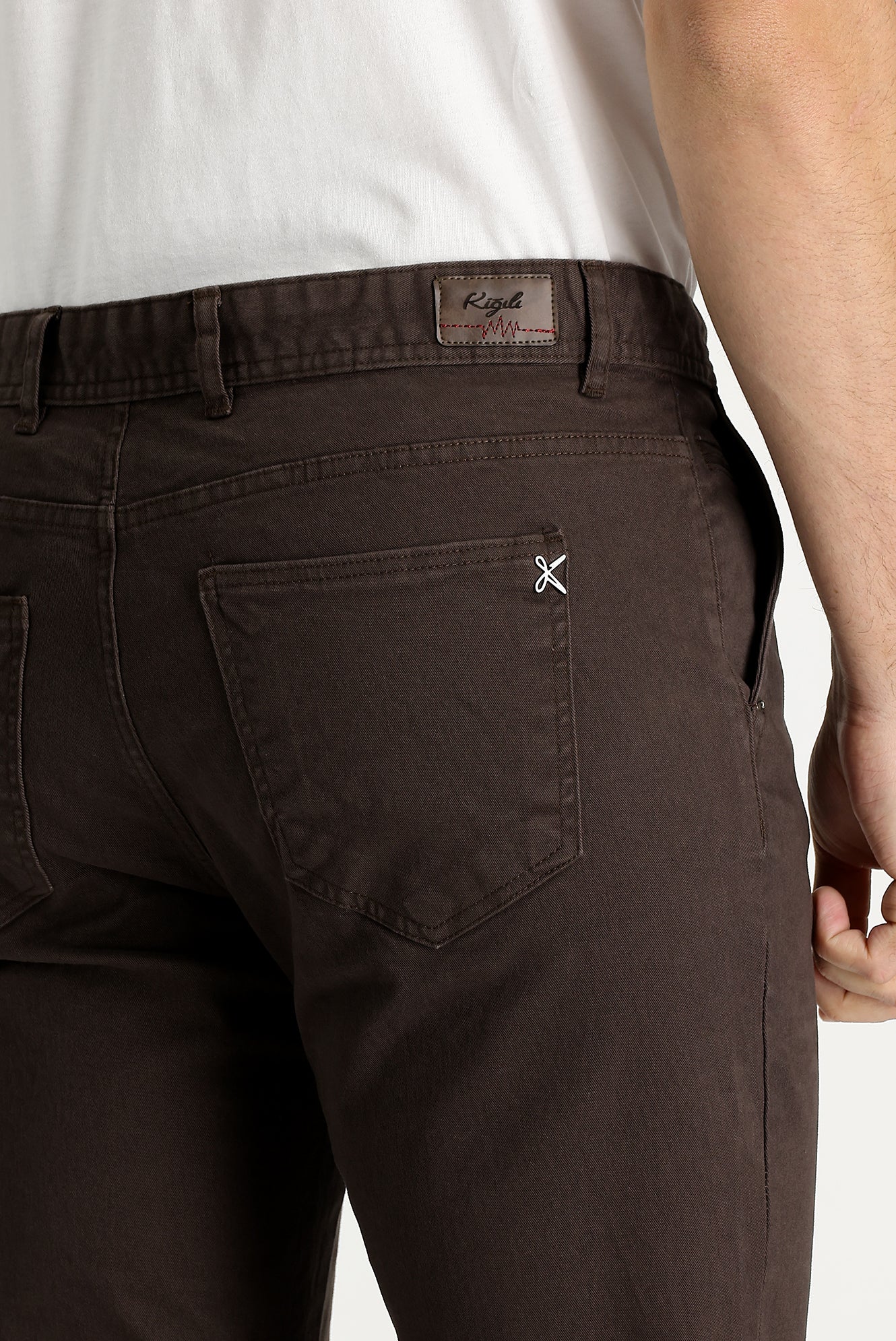 Orta Kahve Regular Fit Standart Kesim Likralı Kanvas / Chino Pantolon - Image 4