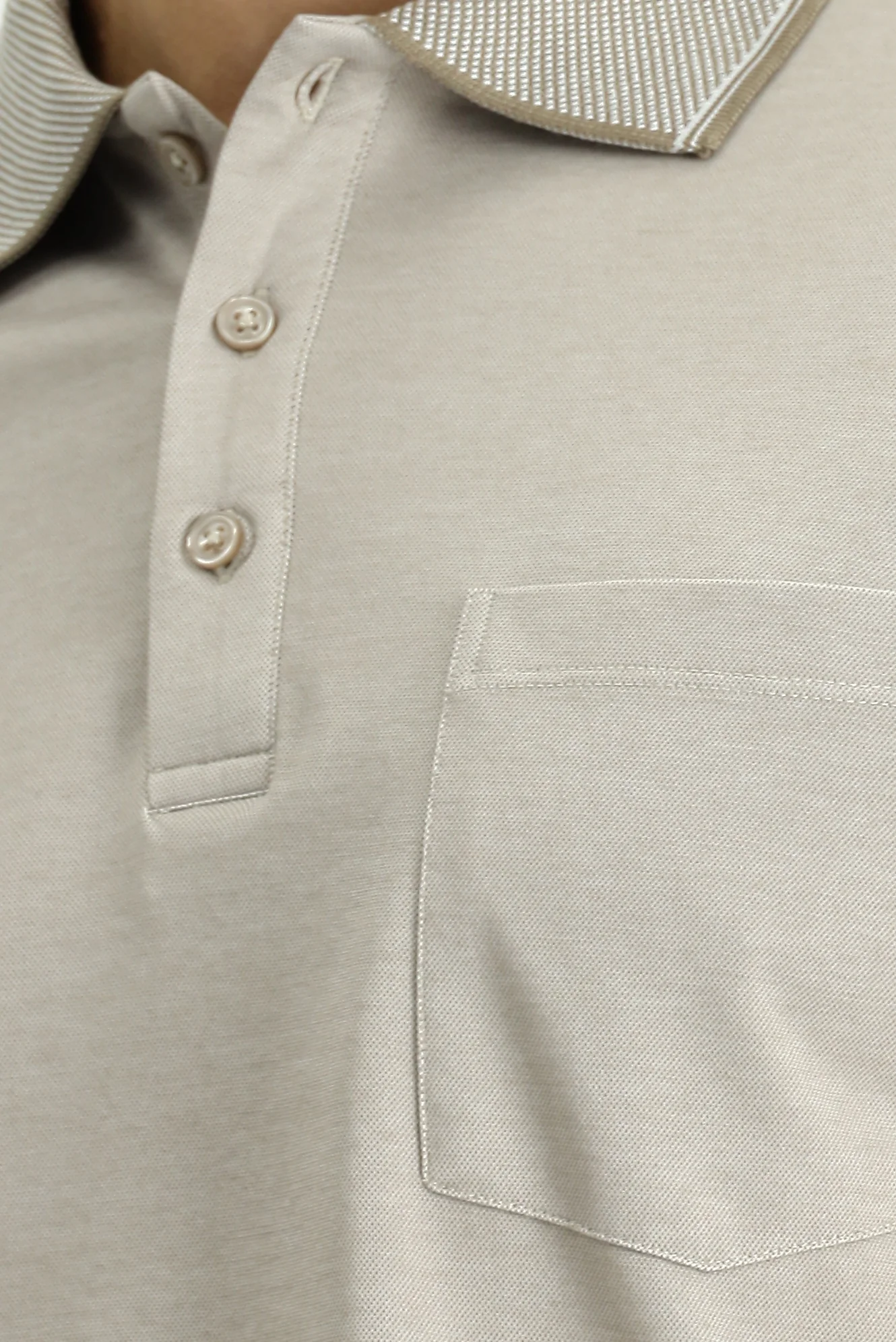 Orta Kahve Regular Fit Pamuklu Desenli Cepli Polo Yaka Tişört - Image 6