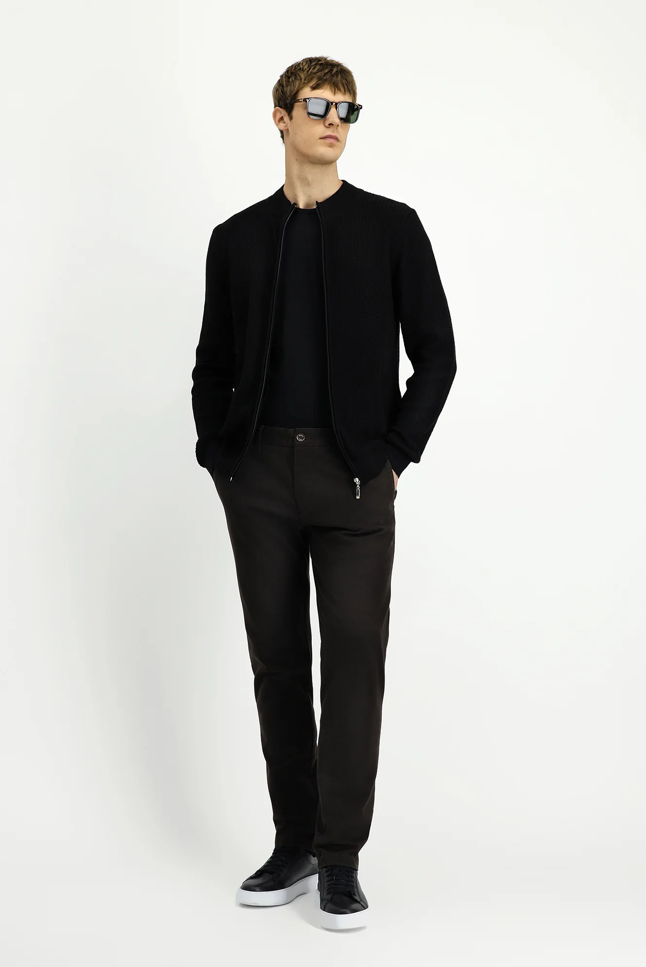 Orta Kahve Slim Fit Dar Kesim Likralı Kanvas / Chino Pantolon - Image 3