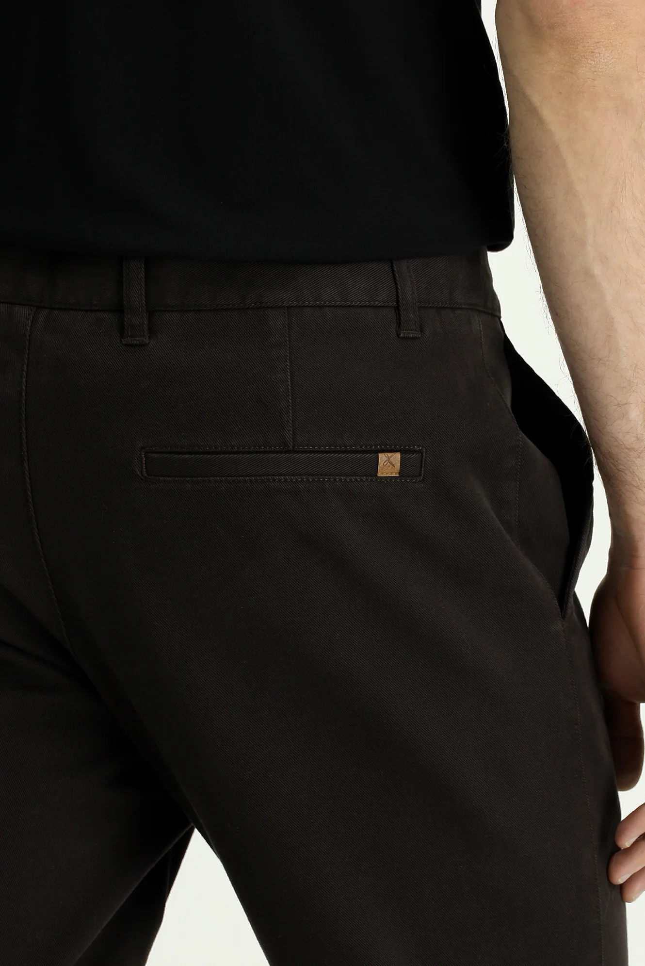 Orta Kahve Slim Fit Dar Kesim Likralı Kanvas / Chino Pantolon - Image 6