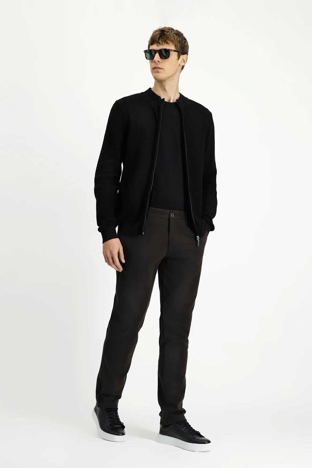Orta Kahve Relaxed Fit Rahat Kesim Likralı Kanvas / Chino Pantolon - Image 2