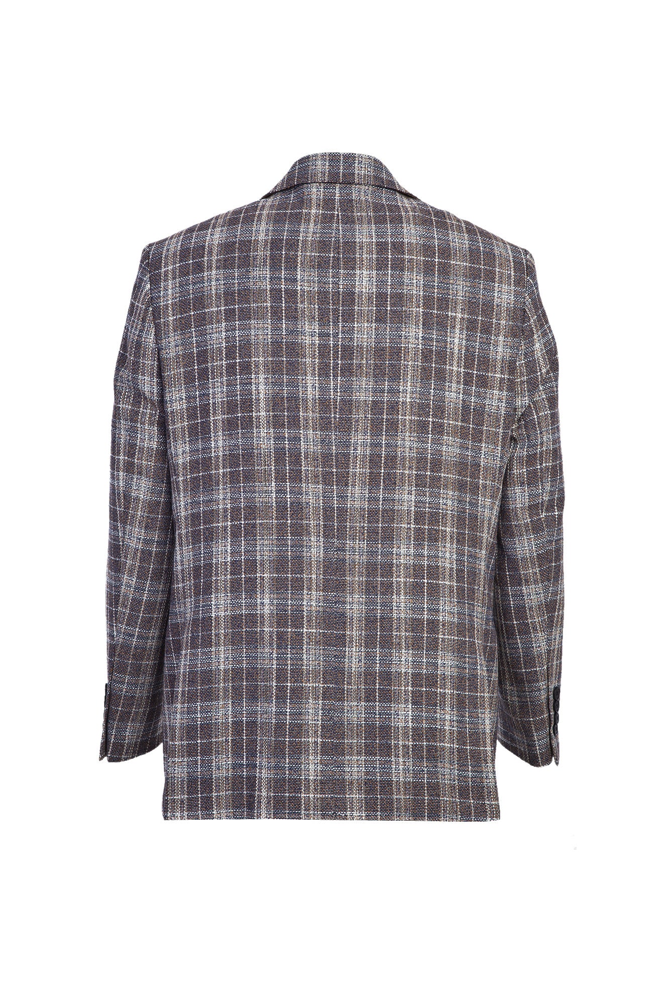 Orta Kahve 4 Drop Relaxed Fit Rahat Kesim Ekose Ceket - Image 2