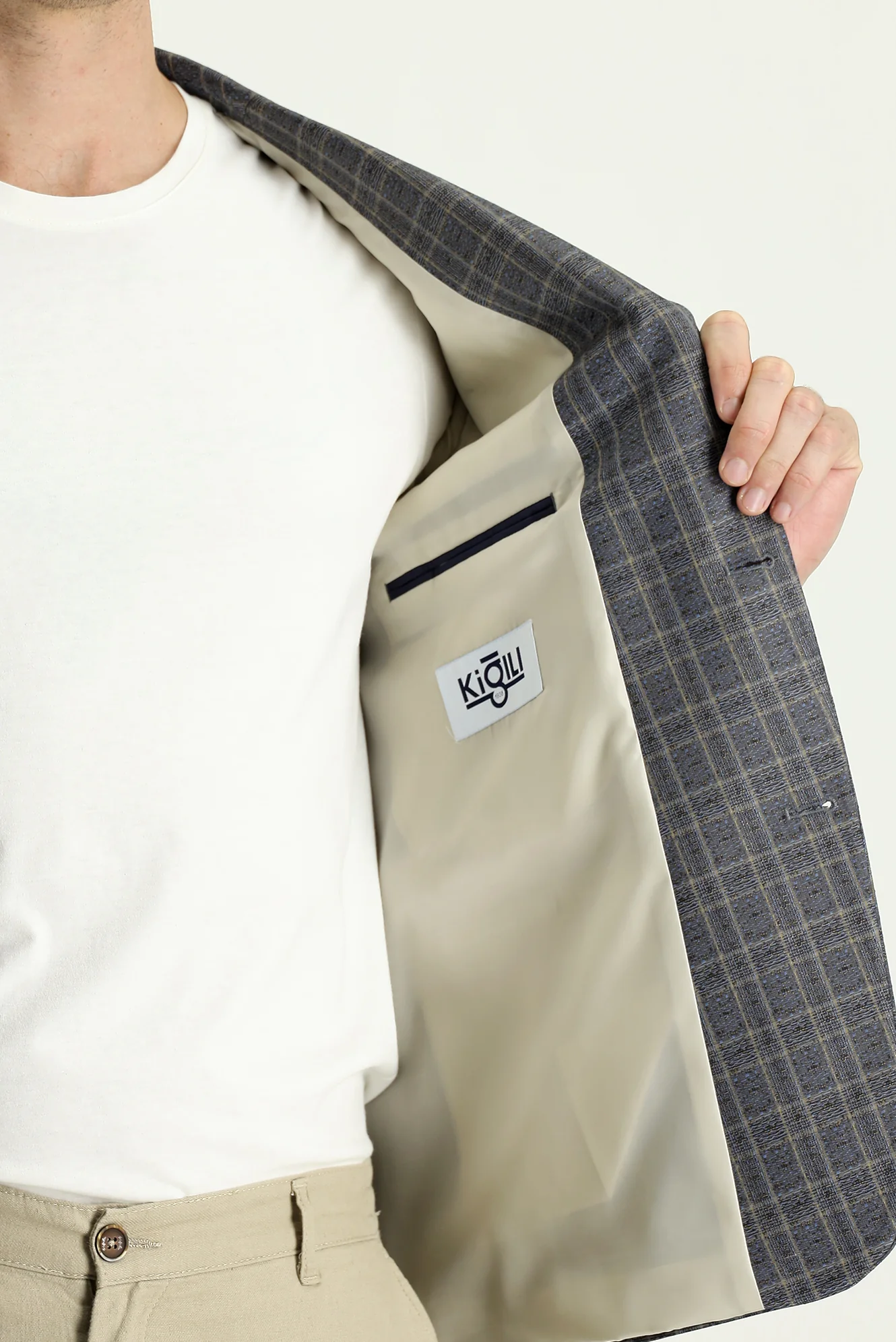 Orta Kahve 4 Drop Relaxed Fit Rahat Kesim Ekose Spor Ceket - Image 4