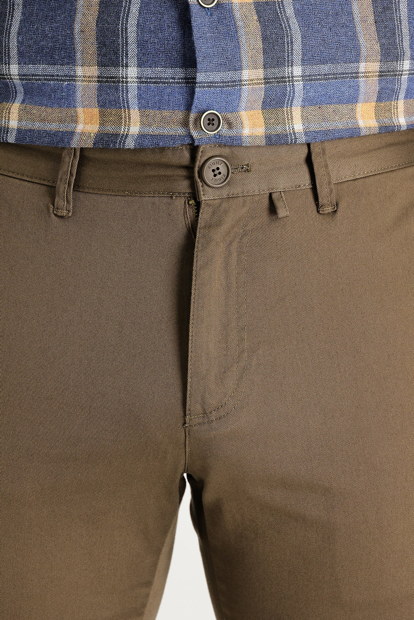 Orta Kahve Relaxed Fit Rahat Kesim Pamuk Kanvas / Chino Pantolon - Image 3