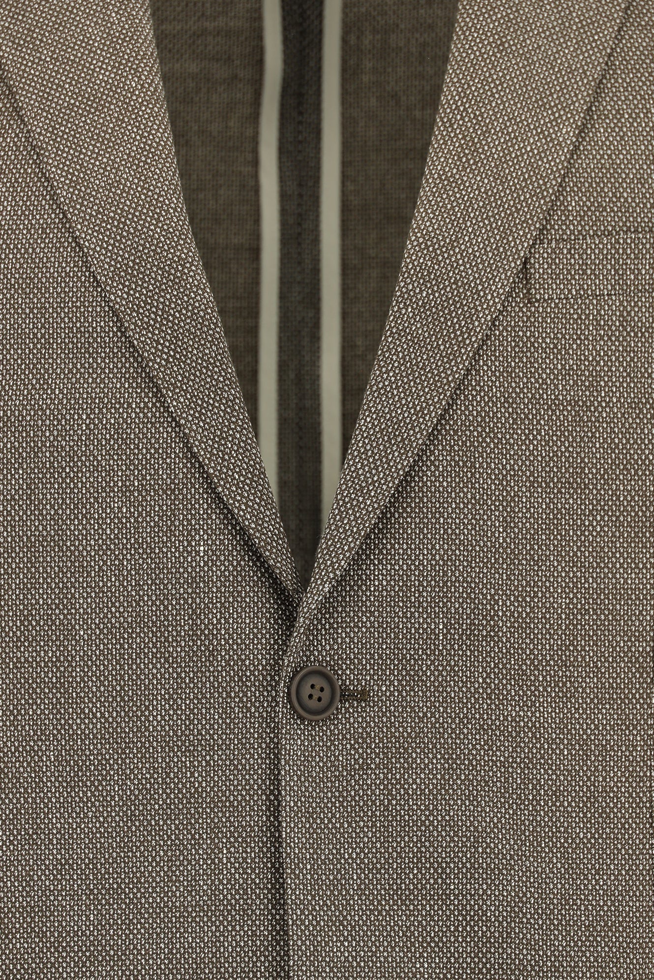 Orta Kahve 7 Drop Slim Fit Dar Kesim Klasik Keten Karışımlı Desenli Ceket - Image 3