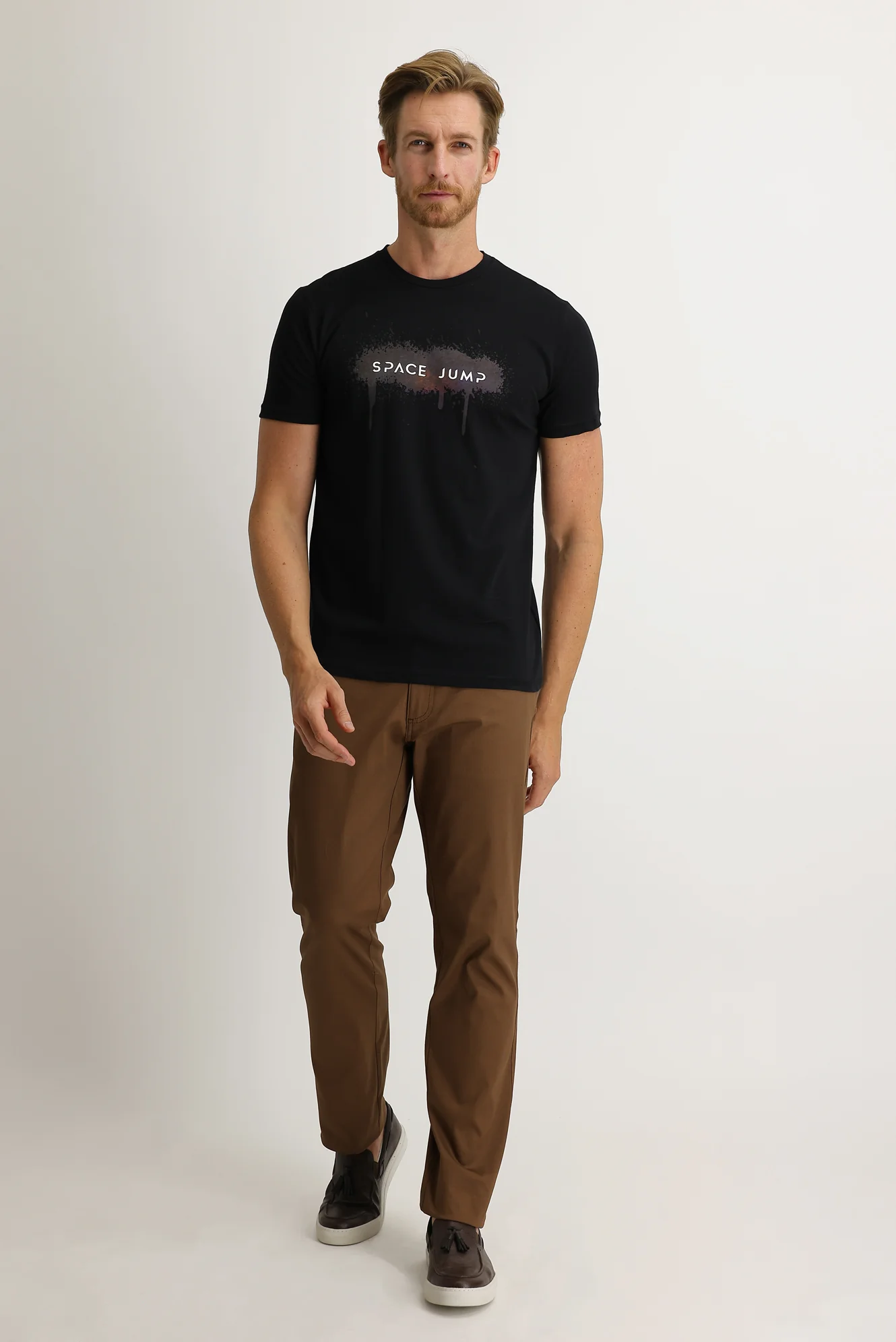 Orta Kahve Slim Fit Dar Kesim Likralı Kanvas / Chino Pantolon