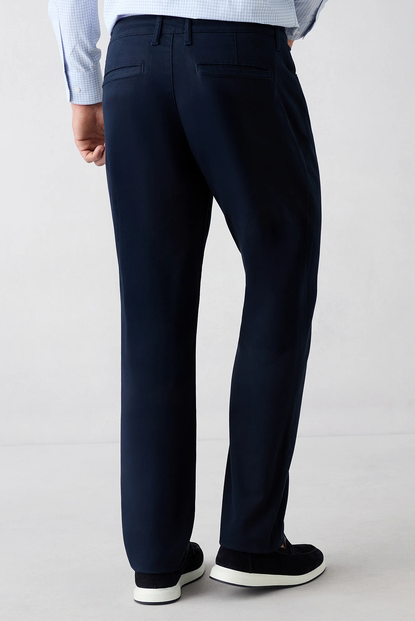 Orta Lacivert Slim Fit Dar Kesim 5 Cep Pamuklu Düz Likralı Kanvas / Chino Pantolon - Image 6