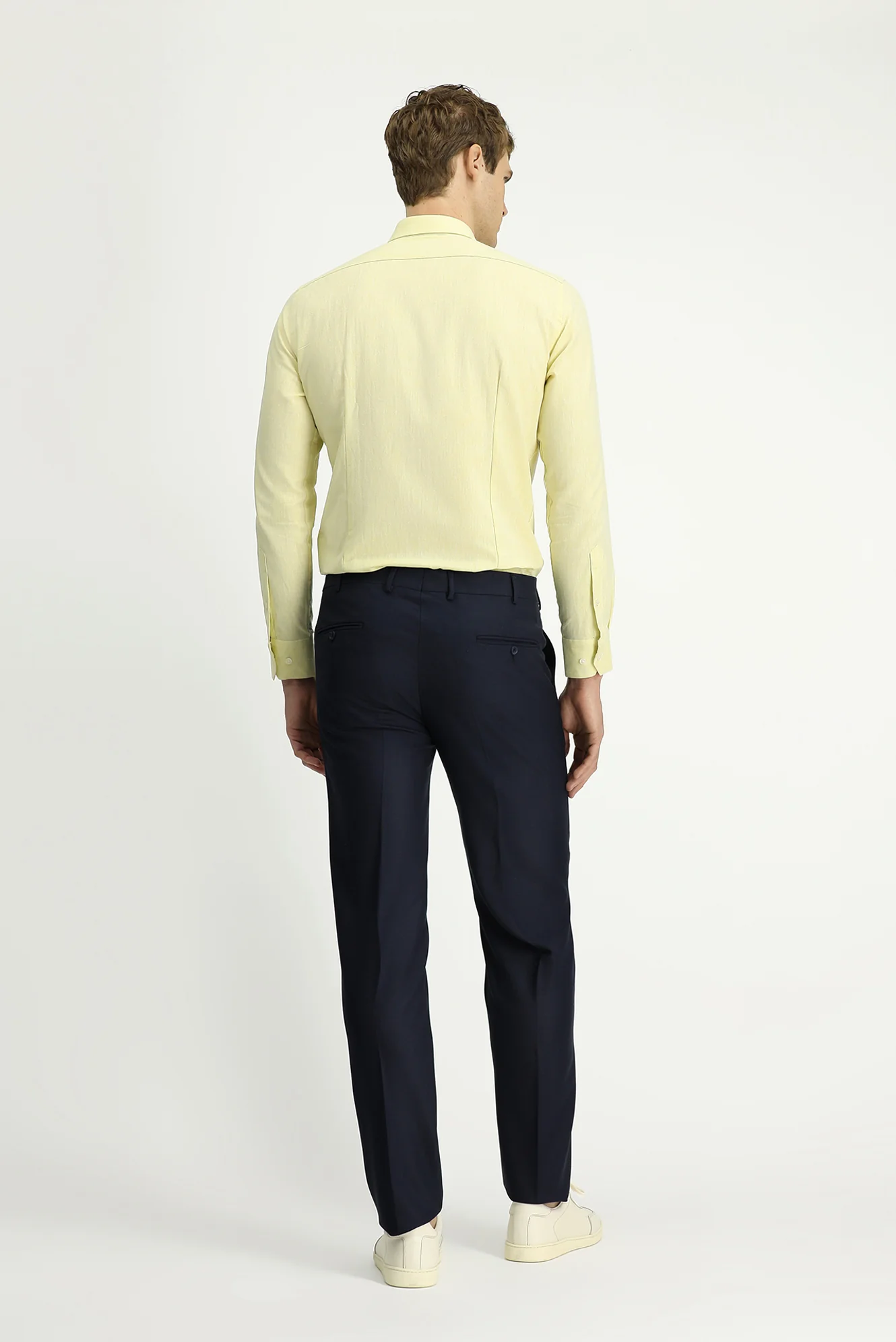 Orta Lacivert 6 Drop Regular Fit Standart Kesim Likralı Klasik Kumaş Pantolon - Image 3
