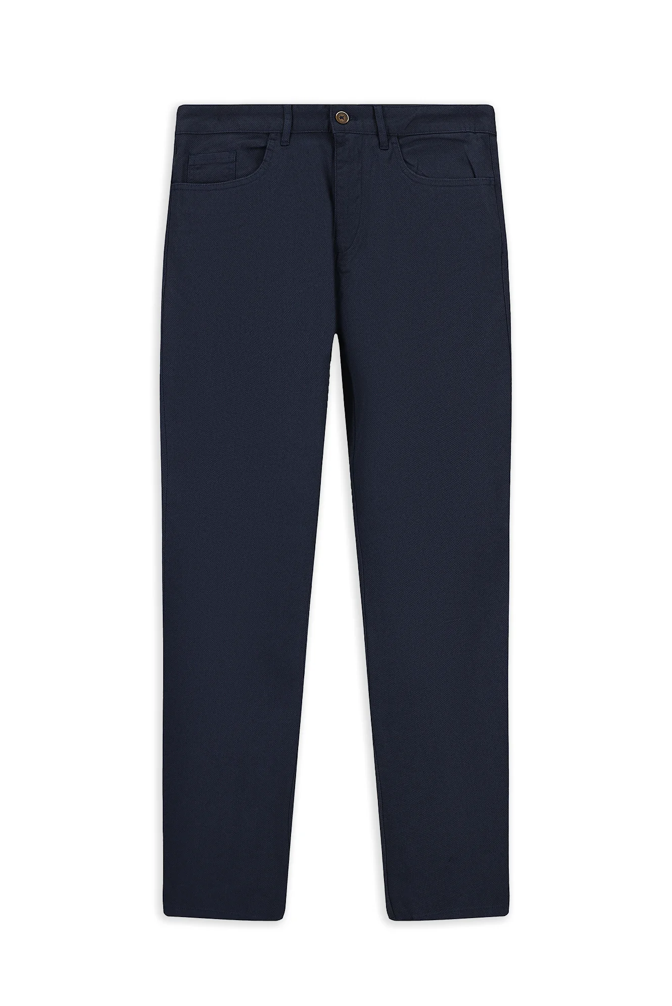 Orta Lacivert Regular Fit Standart Kesim Desenli Likralı Kanvas / Chino Pantolon - Image 9