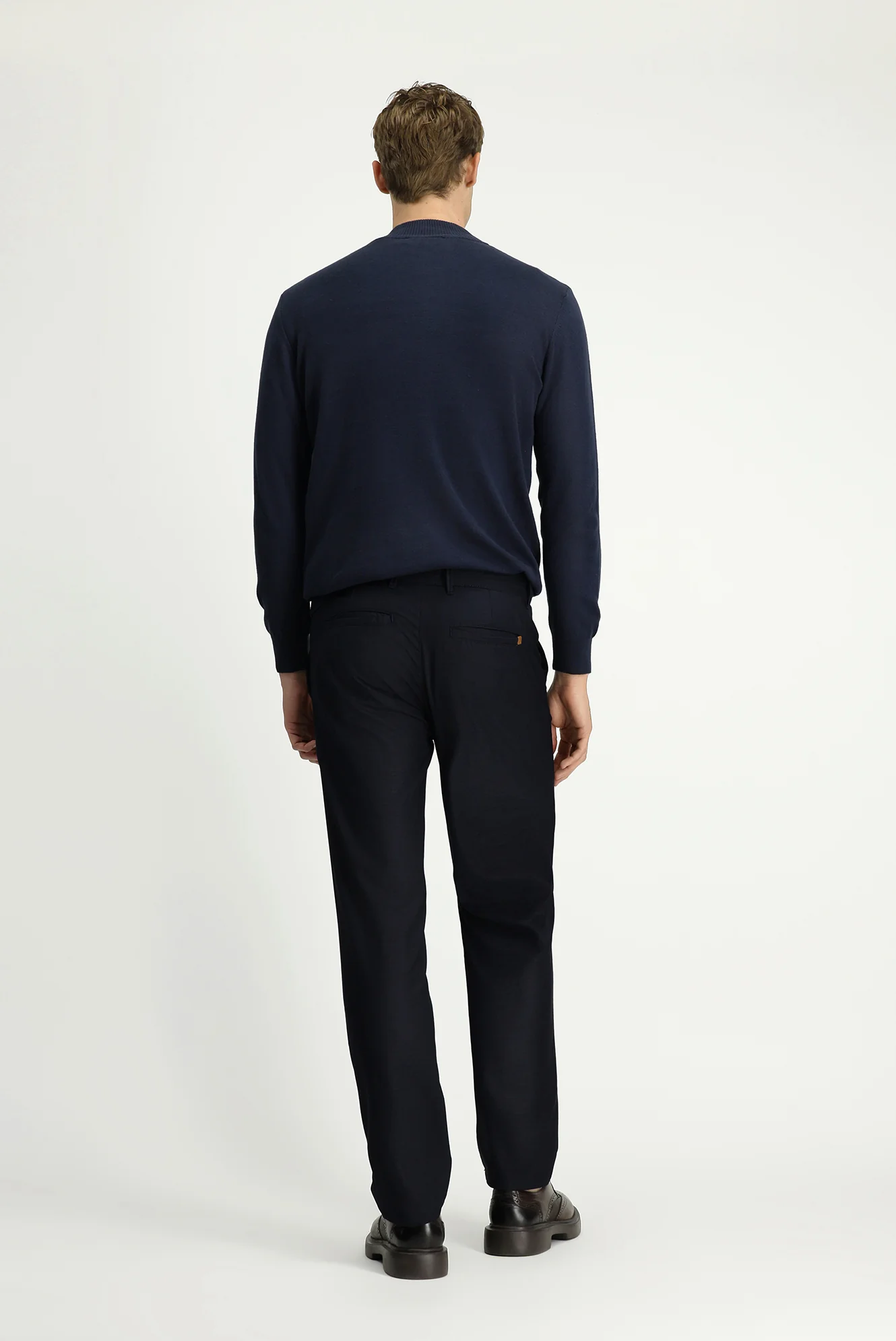Orta Lacivert Regular Fit Standart Kesim Likralı Kanvas / Chino Pantolon - Image 4