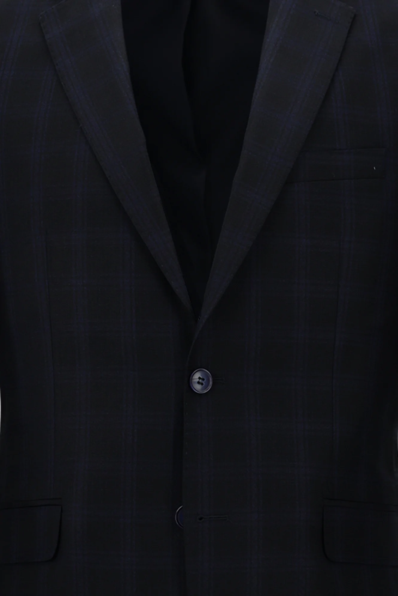 Orta Lacivert 6 Drop Regular Fit Standart Kesim Ekose Takım Elbise - Image 4