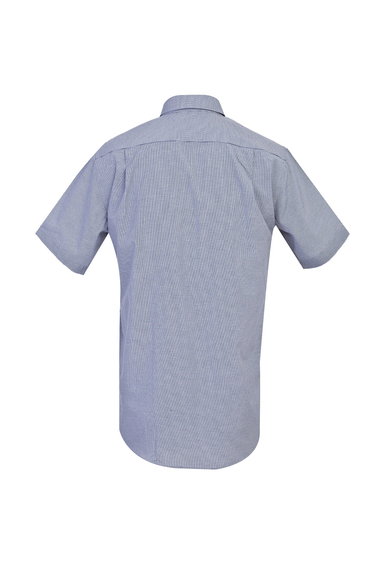 Orta Lacivert Regular Fit Kısa Kol Desenli Gömlek - Image 2