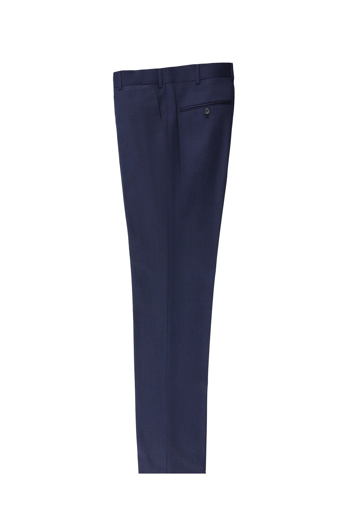 Orta Lacivert 6 Drop Regular Fit Standart Kesim Klasik Desenli Kumaş Pantolon
