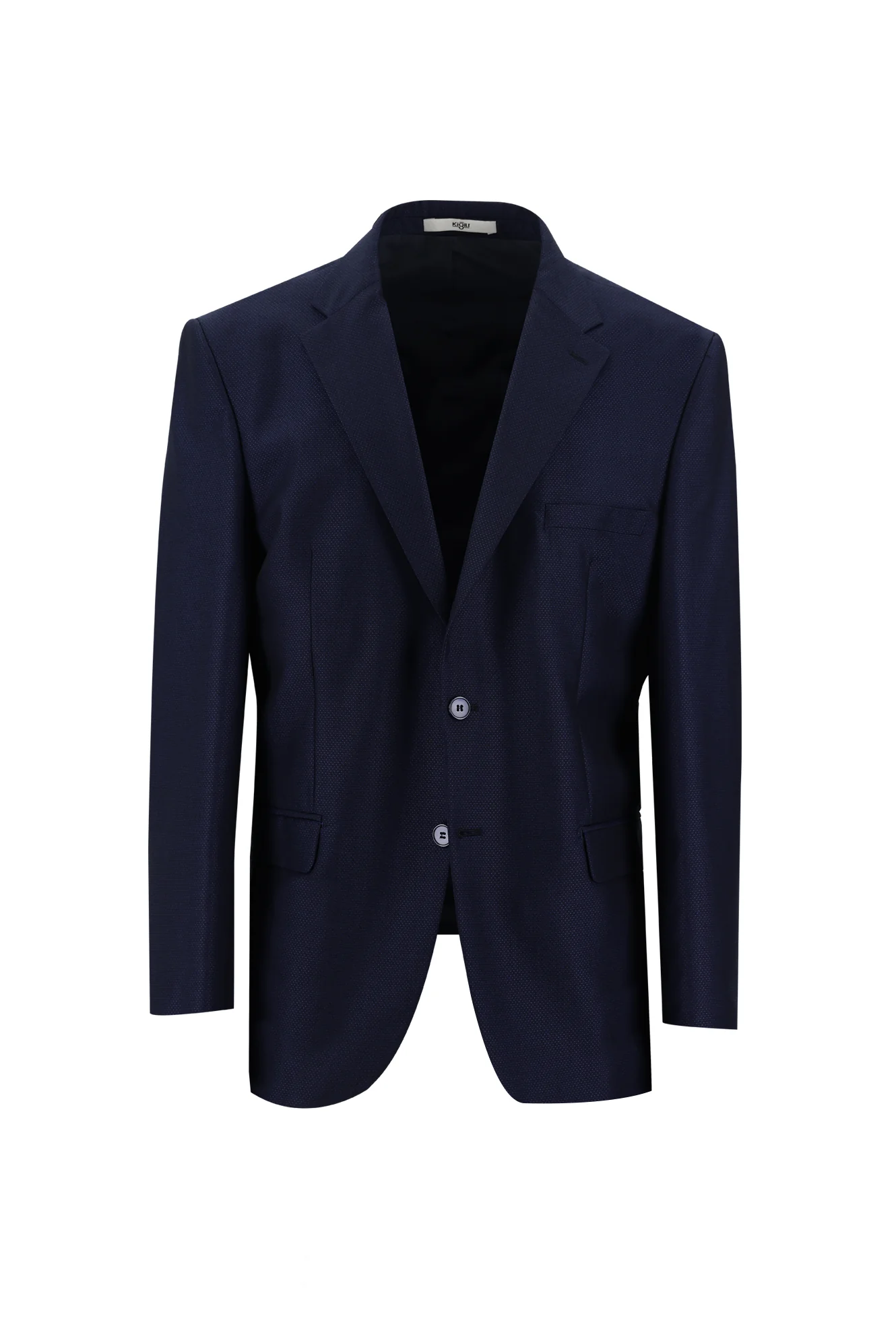 Orta Lacivert 6 Drop Regular Fit Standart Kesim Desenli Takım Elbise - Image 2
