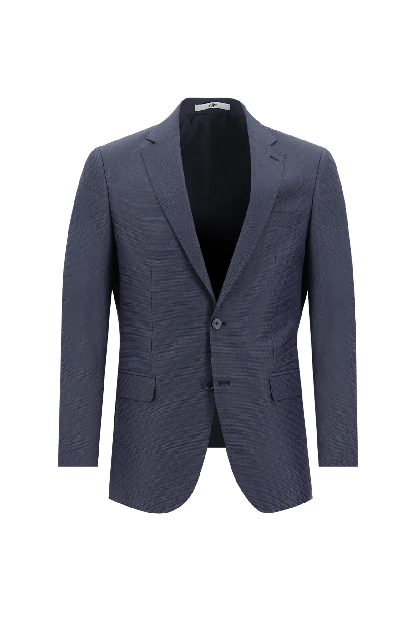 Orta Lacivert 6 Drop Regular Fit Standart Kesim Desenli Takım Elbise - Image 2