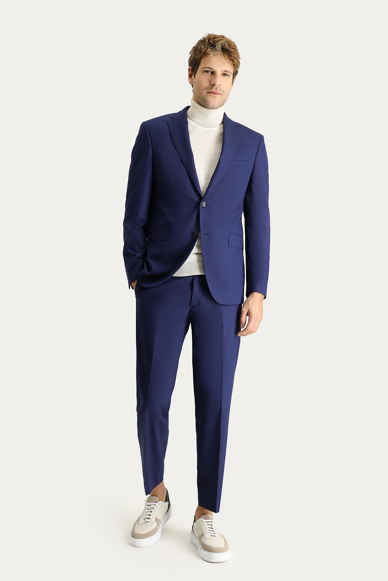 Orta Lacivert 6 Drop Regular Fit Standart Kesim Takım Elbise - Image 2