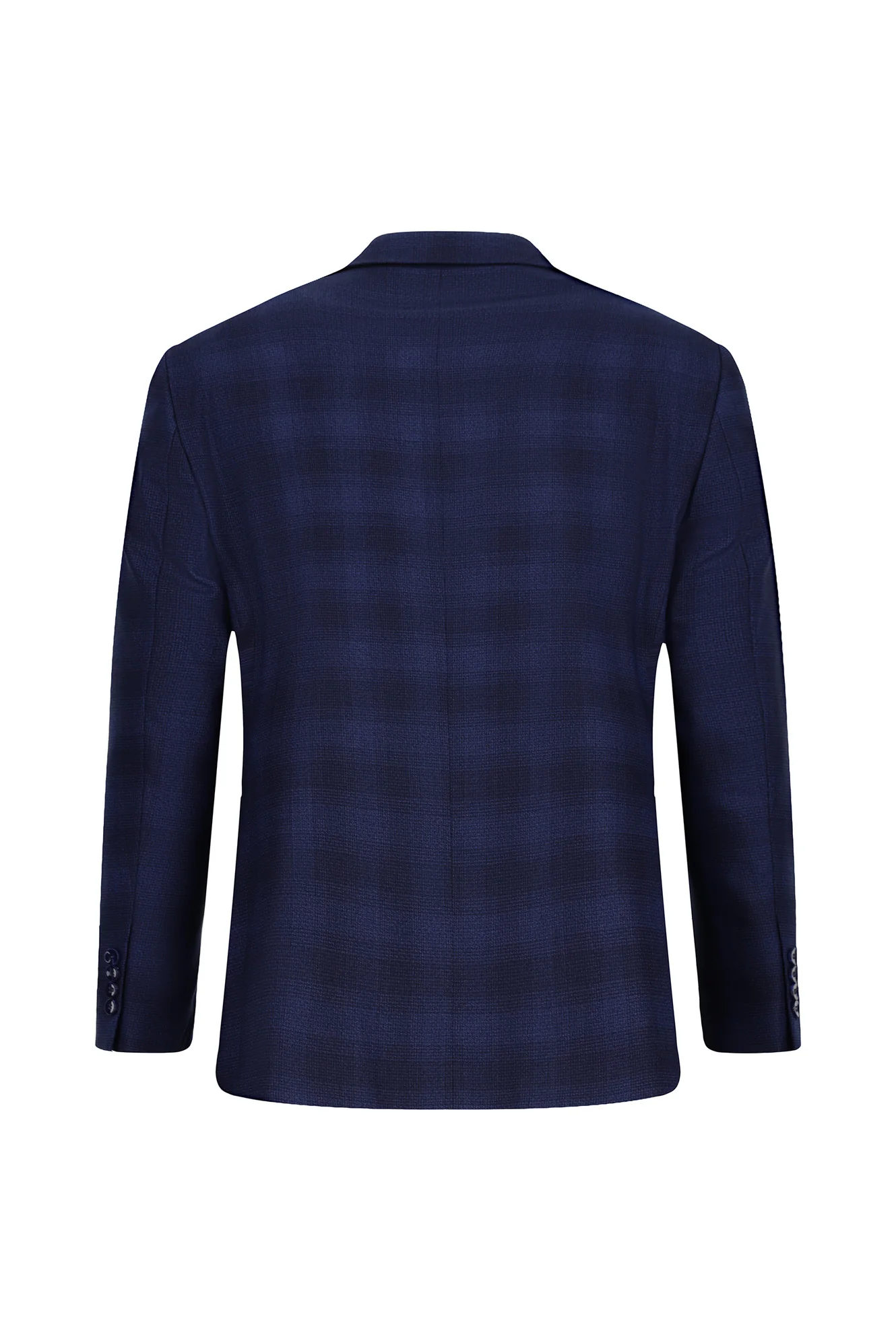 Orta Lacivert 4 Drop Relaxed Fit Rahat Kesim Ekose Takım Elbise - Image 3