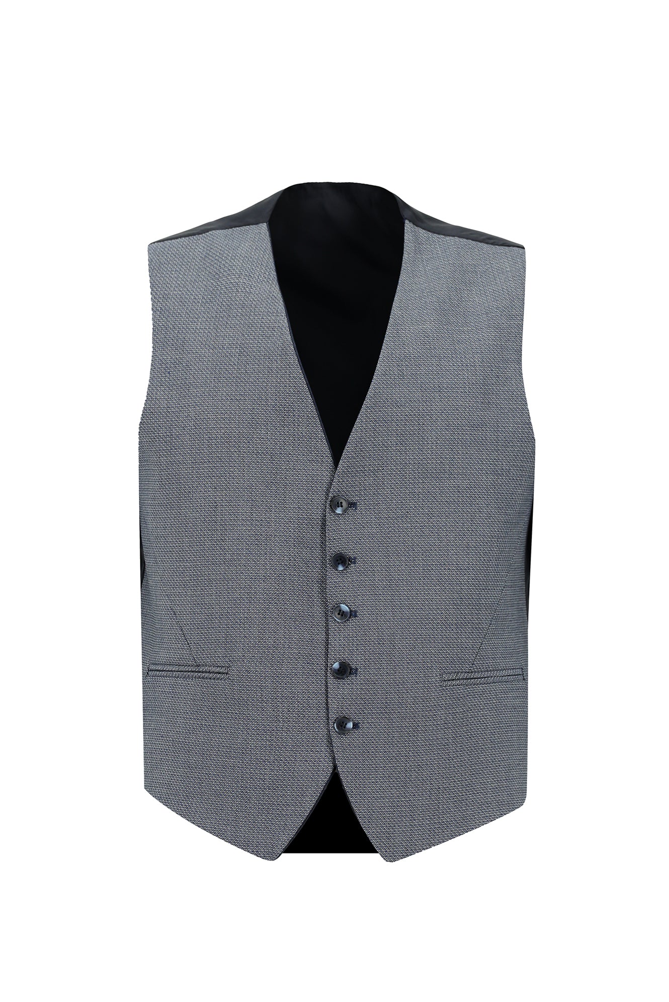 Orta Lacivert 6 Drop Regular Fit Standart Kesim Kombinli Yelekli Takım Elbise - Image 7