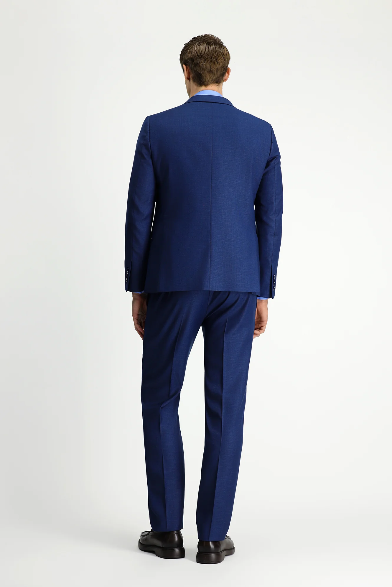 Orta Lacivert 6 Drop Regular Fit Standart Kesim Desenli Beli Lastikli Takım Elbise - Image 5