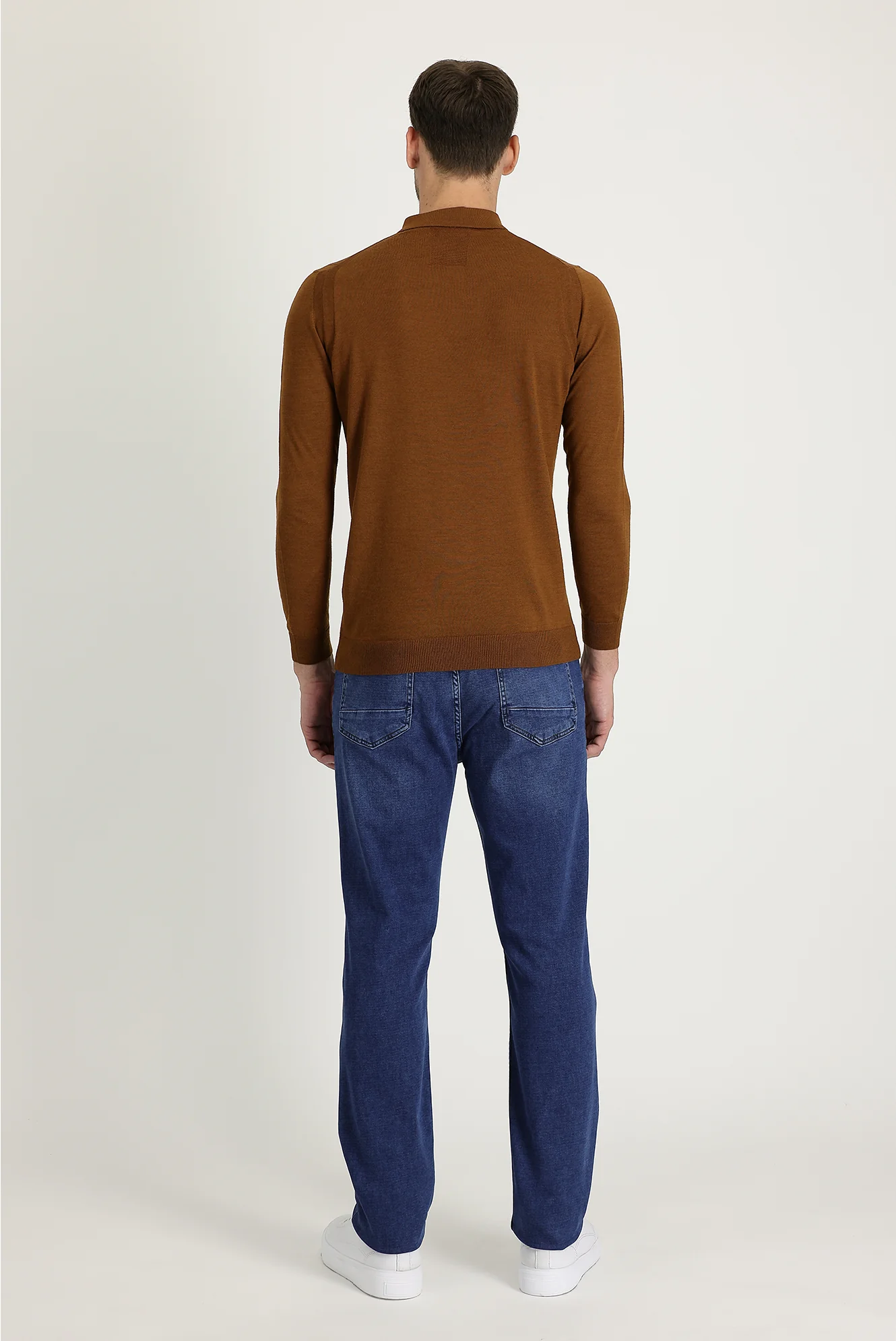Orta Lacivert Regular Fit Standart Kesim Likralı Denim Pantolon - Image 3