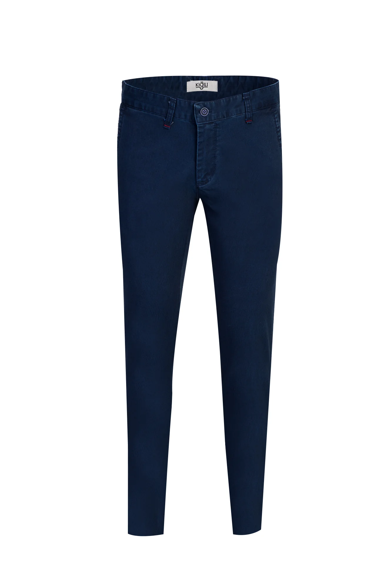 Orta Lacivert Regular Fit Standart Kesim Likralı Kanvas / Chino Pantolon