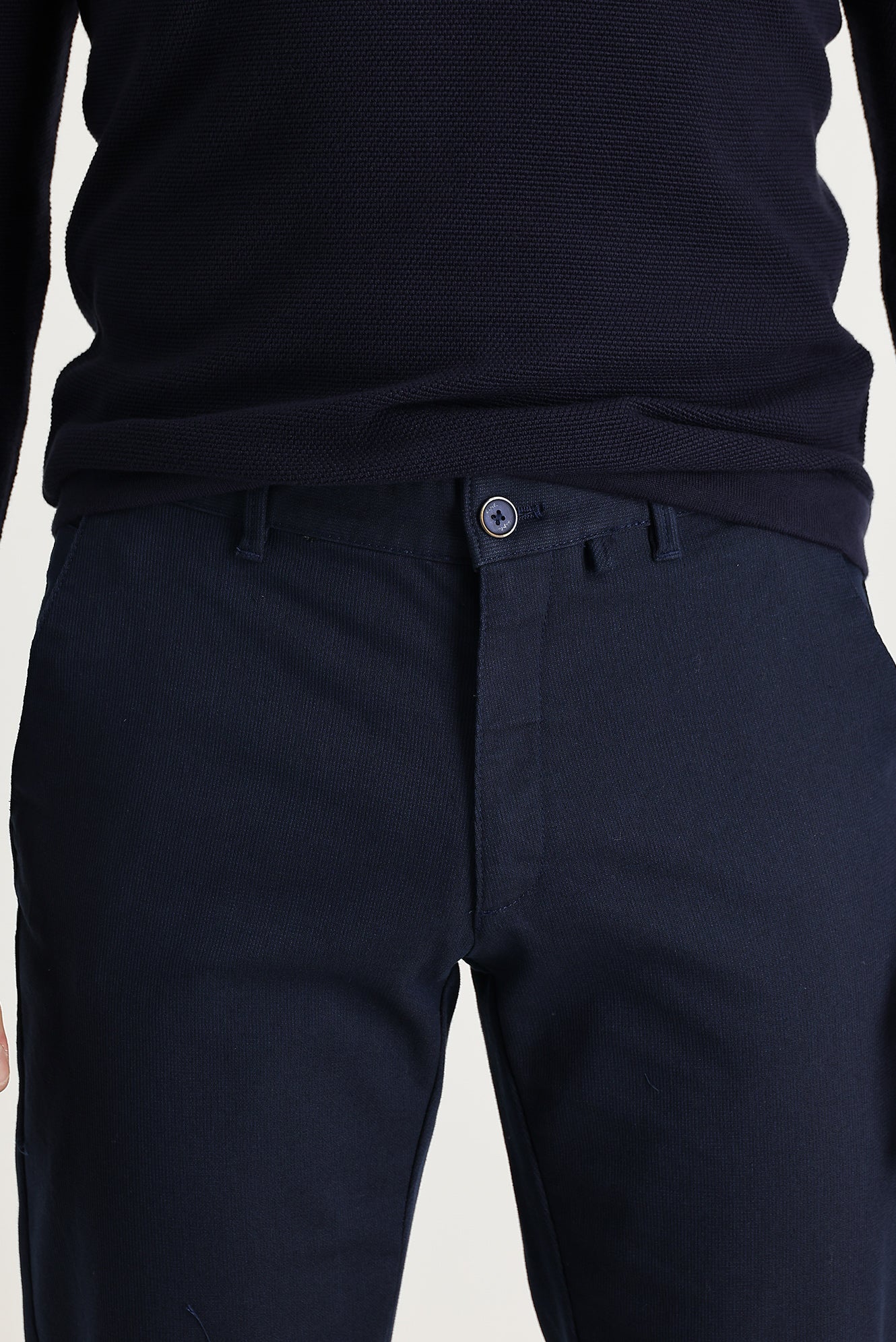 Orta Lacivert Regular Fit Standart Kesim Likralı Kanvas / Chino Pantolon - Image 2