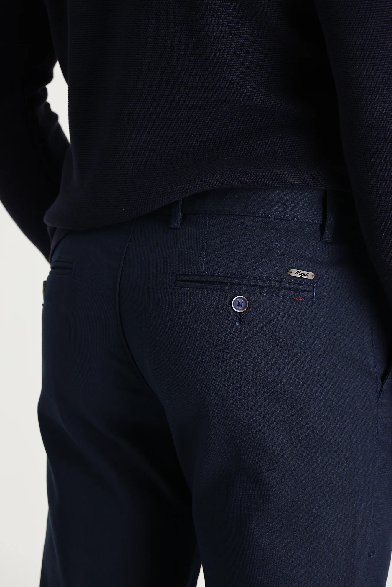 Orta Lacivert Regular Fit Standart Kesim Likralı Kanvas / Chino Pantolon - Image 4