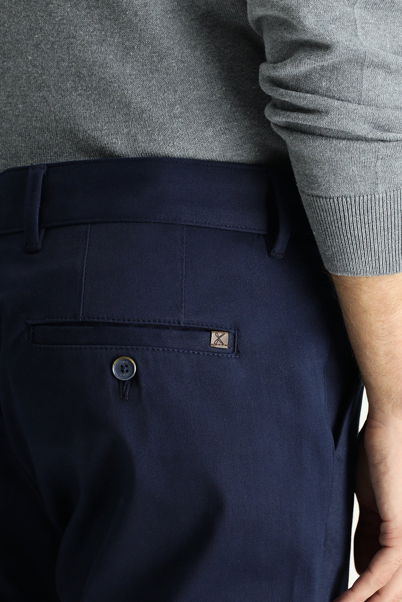 Orta Lacivert Regular Fit Standart Kesim Likralı Kanvas / Chino Pantolon - Image 5