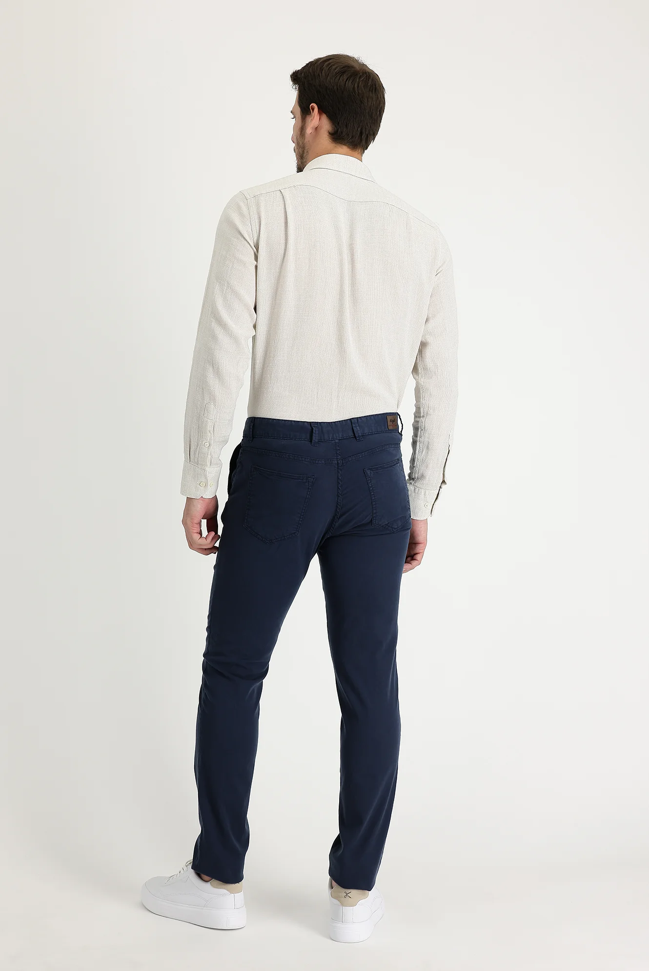 Orta Lacivert Regular Fit Standart Kesim Likralı Kanvas / Chino Pantolon - Image 2