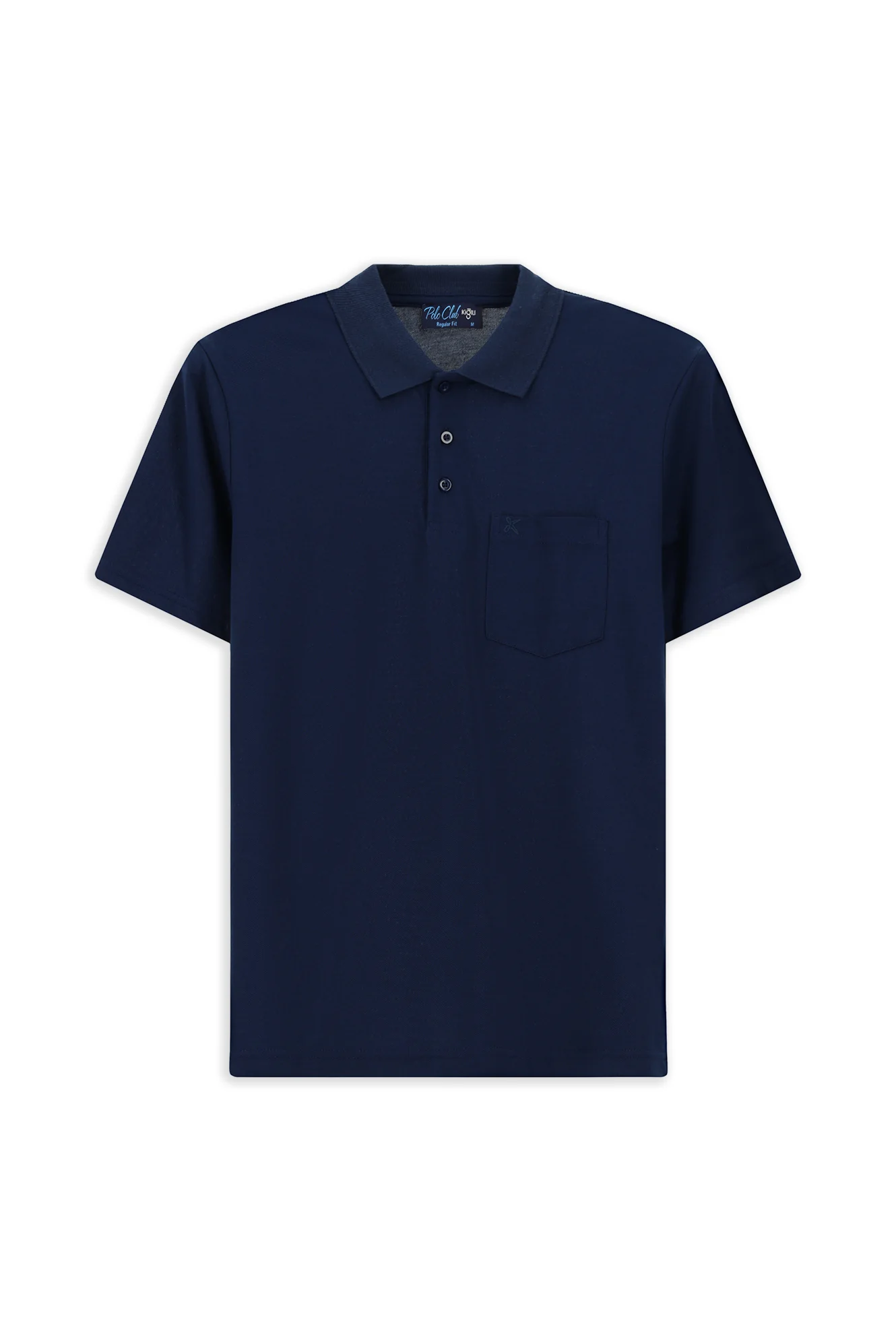 Orta Lacivert Regular Fit Pamuklu Nakışlı Cepli Polo Yaka Tişört - Image 7