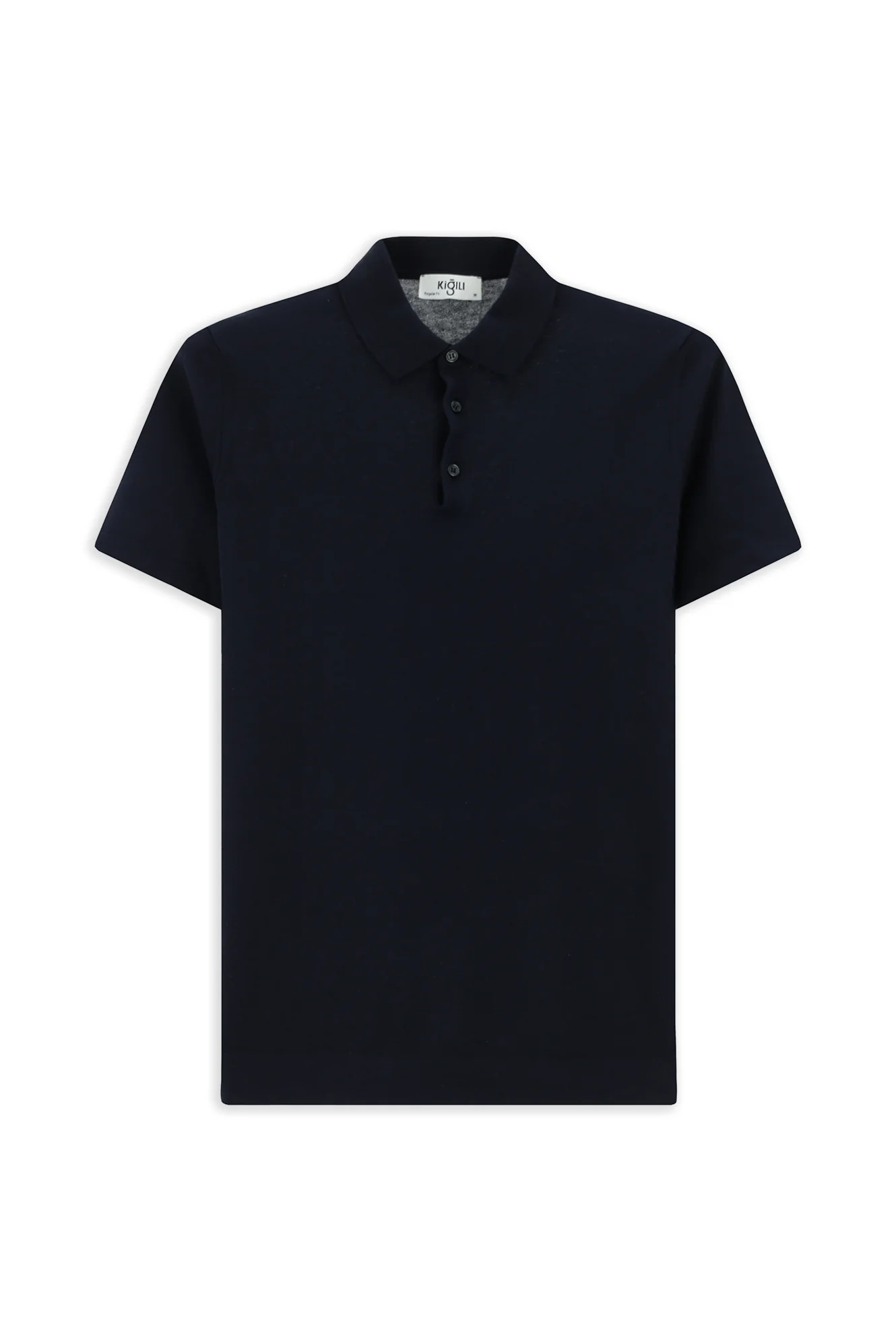 Orta Lacivert Regular Fit Pamuklu Polo Yaka Örme Tişört - Image 7