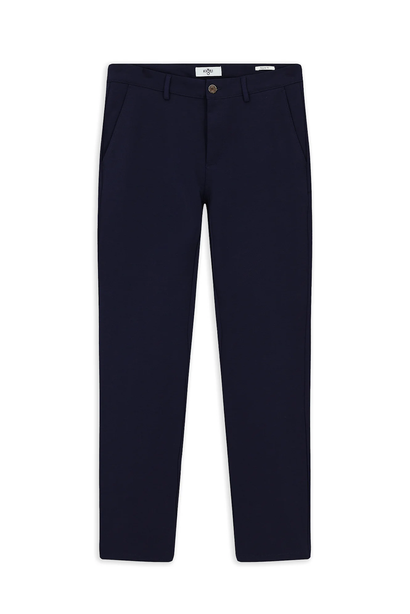 Orta Lacivert Regular Fit Standart Kesim Likralı Esnek Kanvas / Chino Pantolon