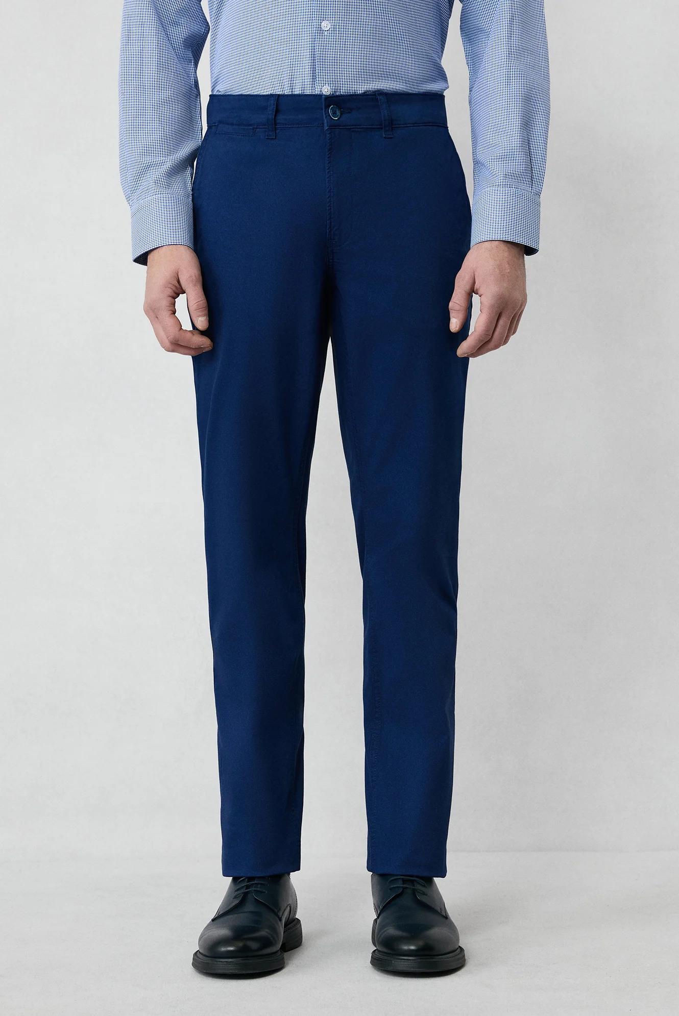 Orta Lacivert Regular Fit Standart Kesim Likralı Esnek Yandan Cep Kanvas / Chino Pantolon - Image 2