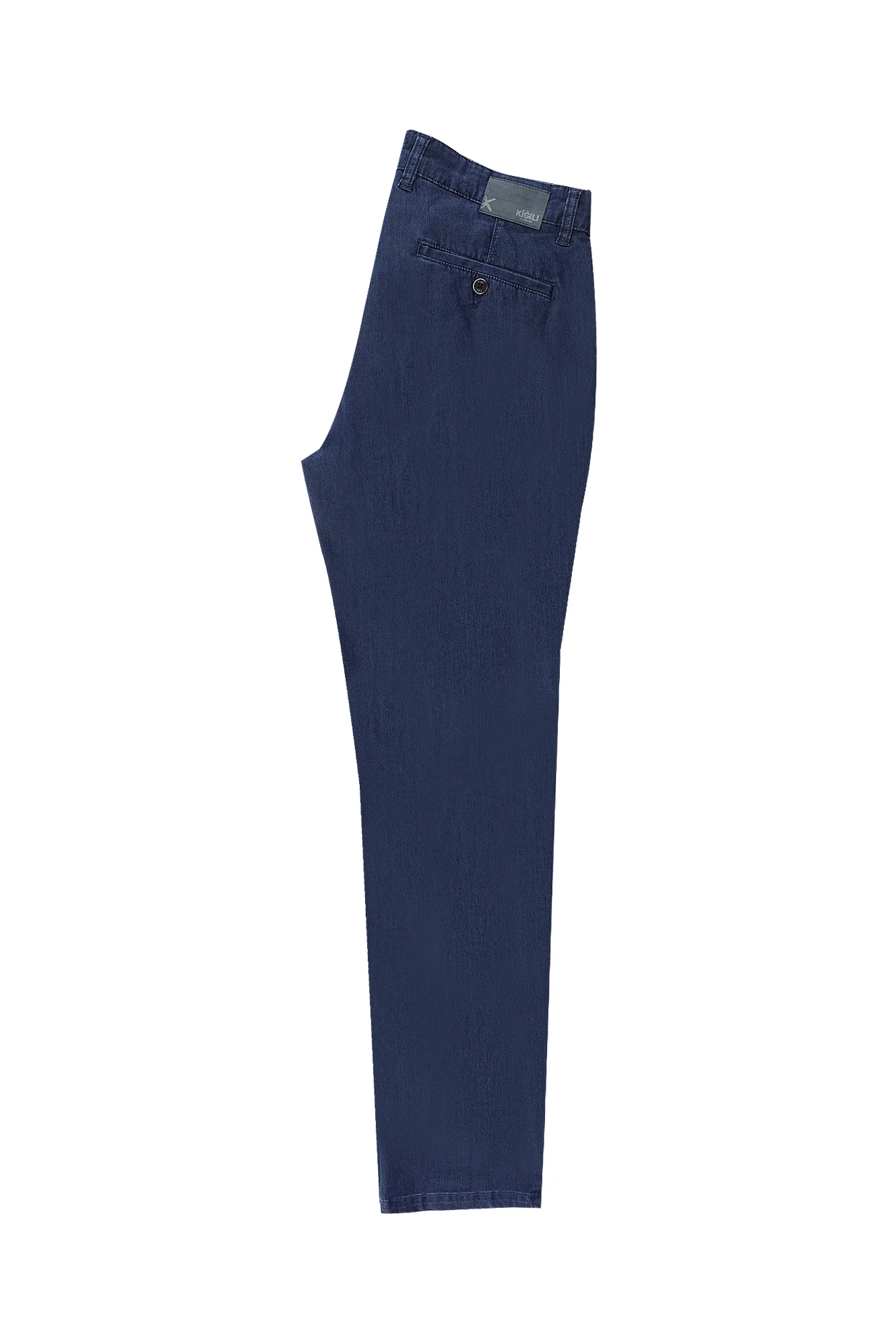 Orta Lacivert Relaxed Fit Rahat Kesim Denim Look Likralı Pantolon - Image 2