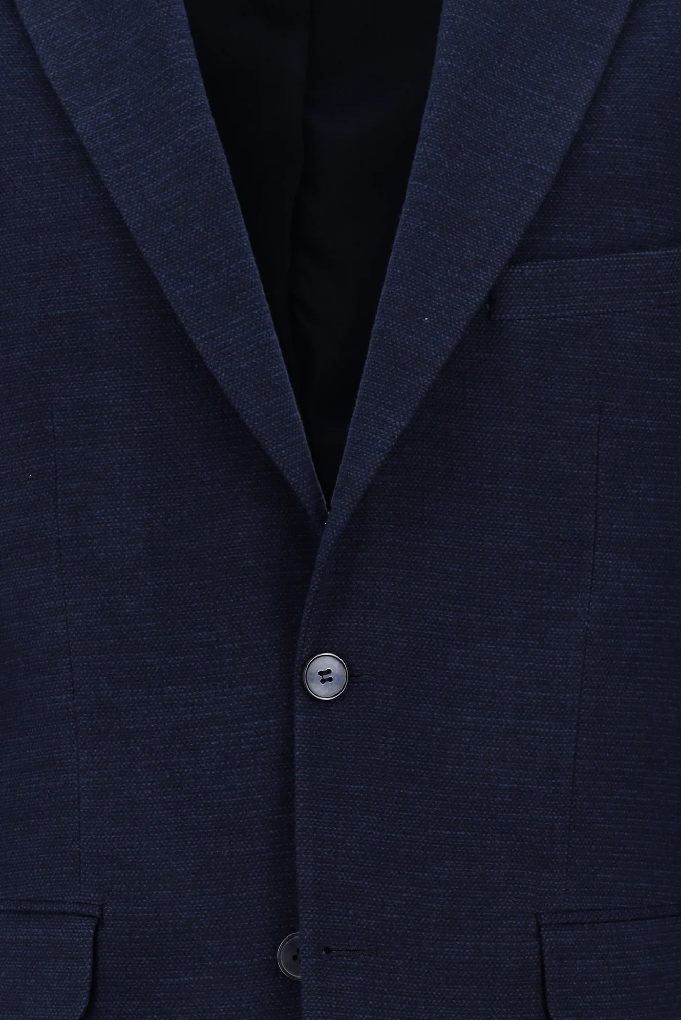 Orta Lacivert 4 Drop Relaxed Fit Rahat Kesim Desenli Ceket - Image 3