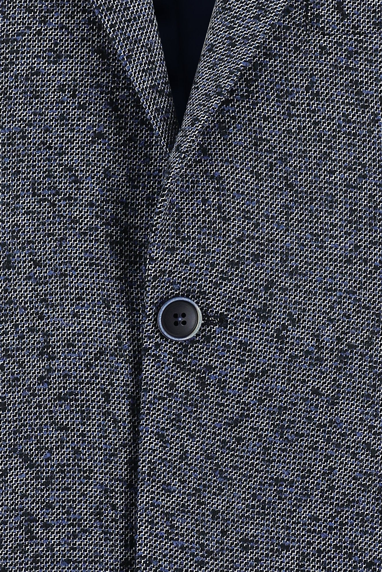 Orta Lacivert 4 Drop Relaxed Fit Rahat Kesim Desenli Yünlü Ceket - Image 3