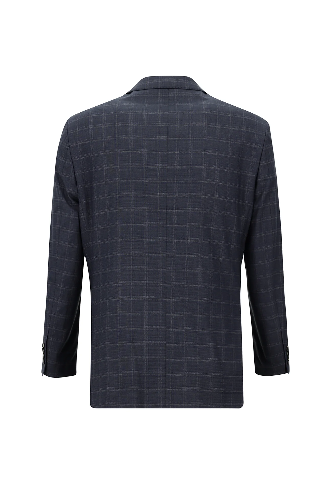 Orta Lacivert 4 Drop Relaxed Fit Rahat Kesim Ekose Takım Elbise - Image 3