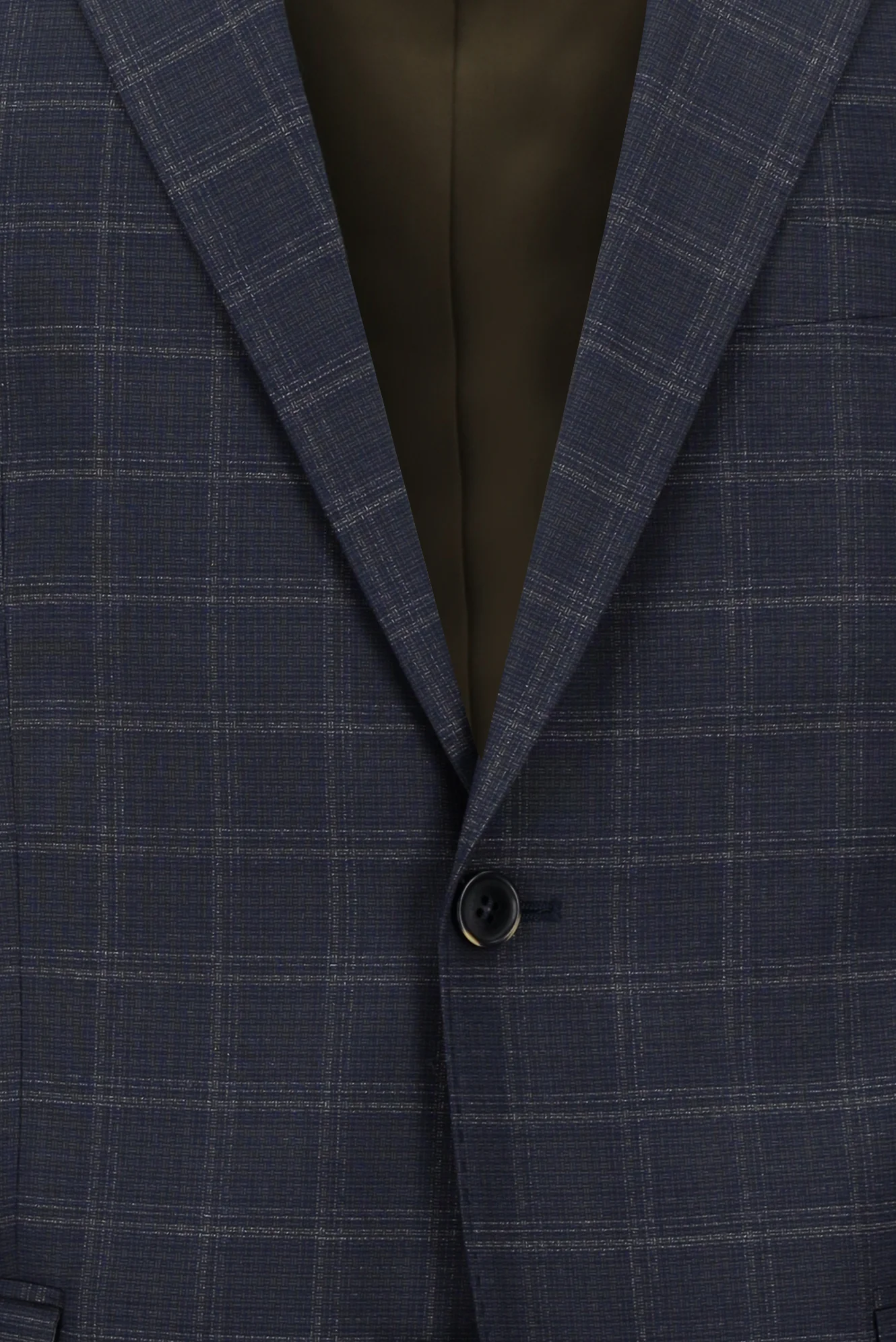 Orta Lacivert 4 Drop Relaxed Fit Rahat Kesim Ekose Takım Elbise - Image 4