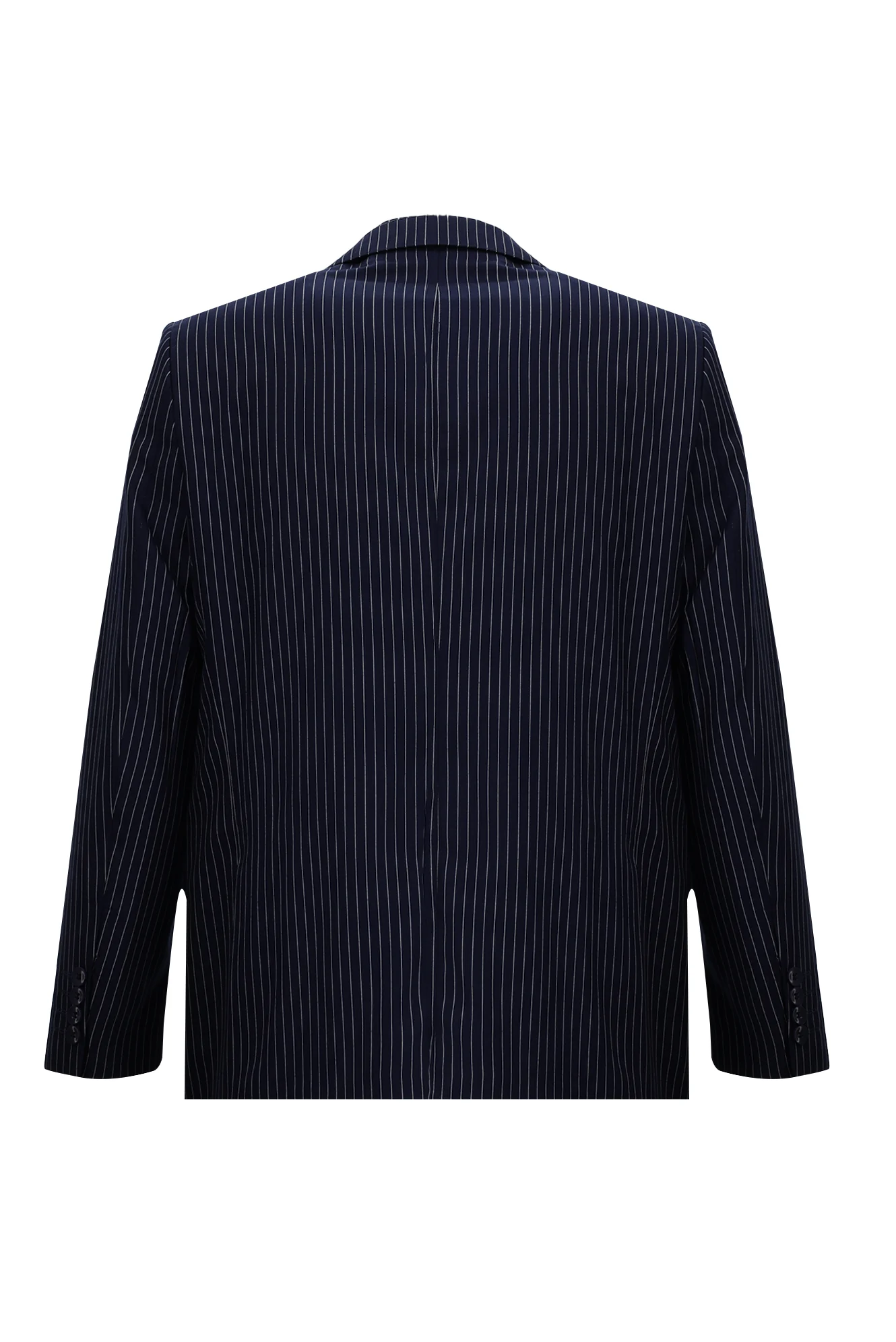 Orta Lacivert 4 Drop Relaxed Fit Rahat Kesim Çizgili Takım Elbise - Image 3