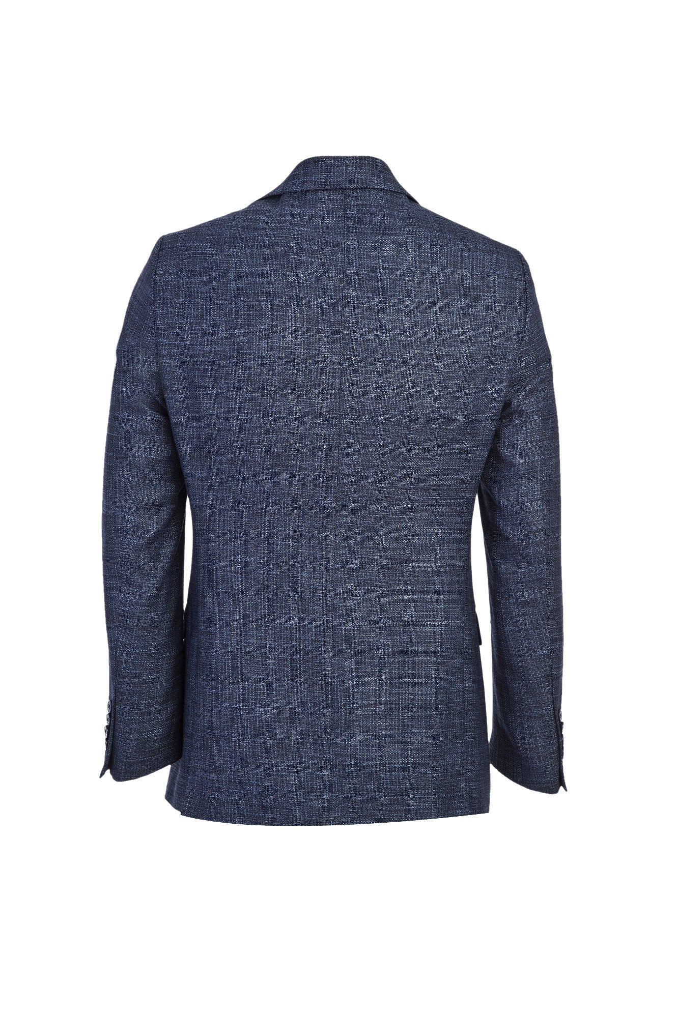 Orta Lacivert 4 Drop Relaxed Fit Rahat Kesim Klasik Desenli Ceket - Image 2