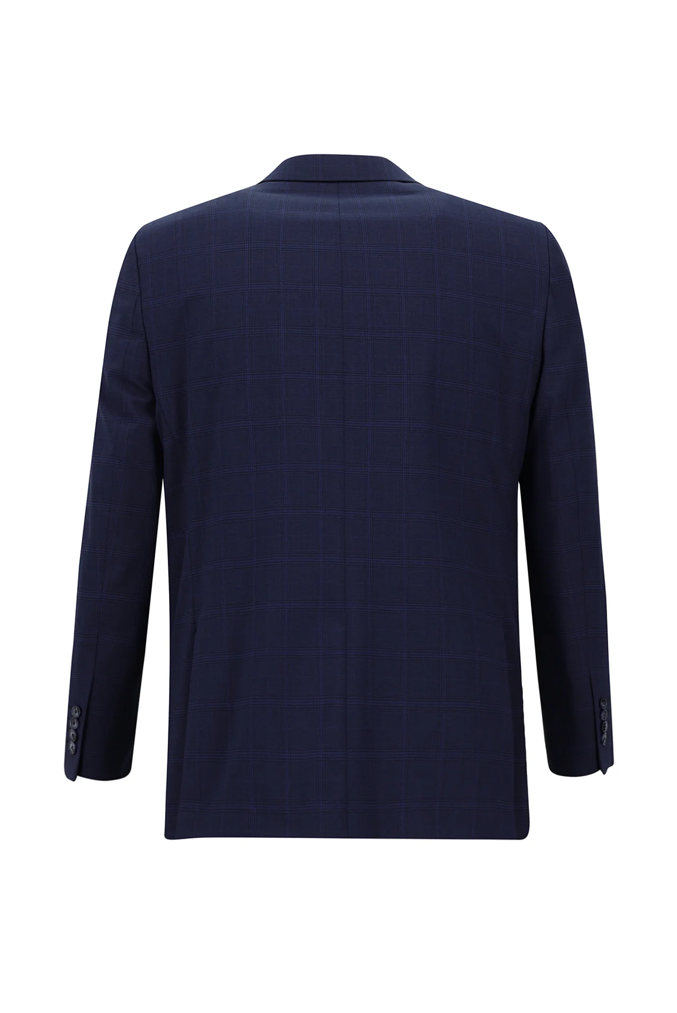 Orta Lacivert 4 Drop Relaxed Fit Rahat Kesim Ekose Takım Elbise - Image 3