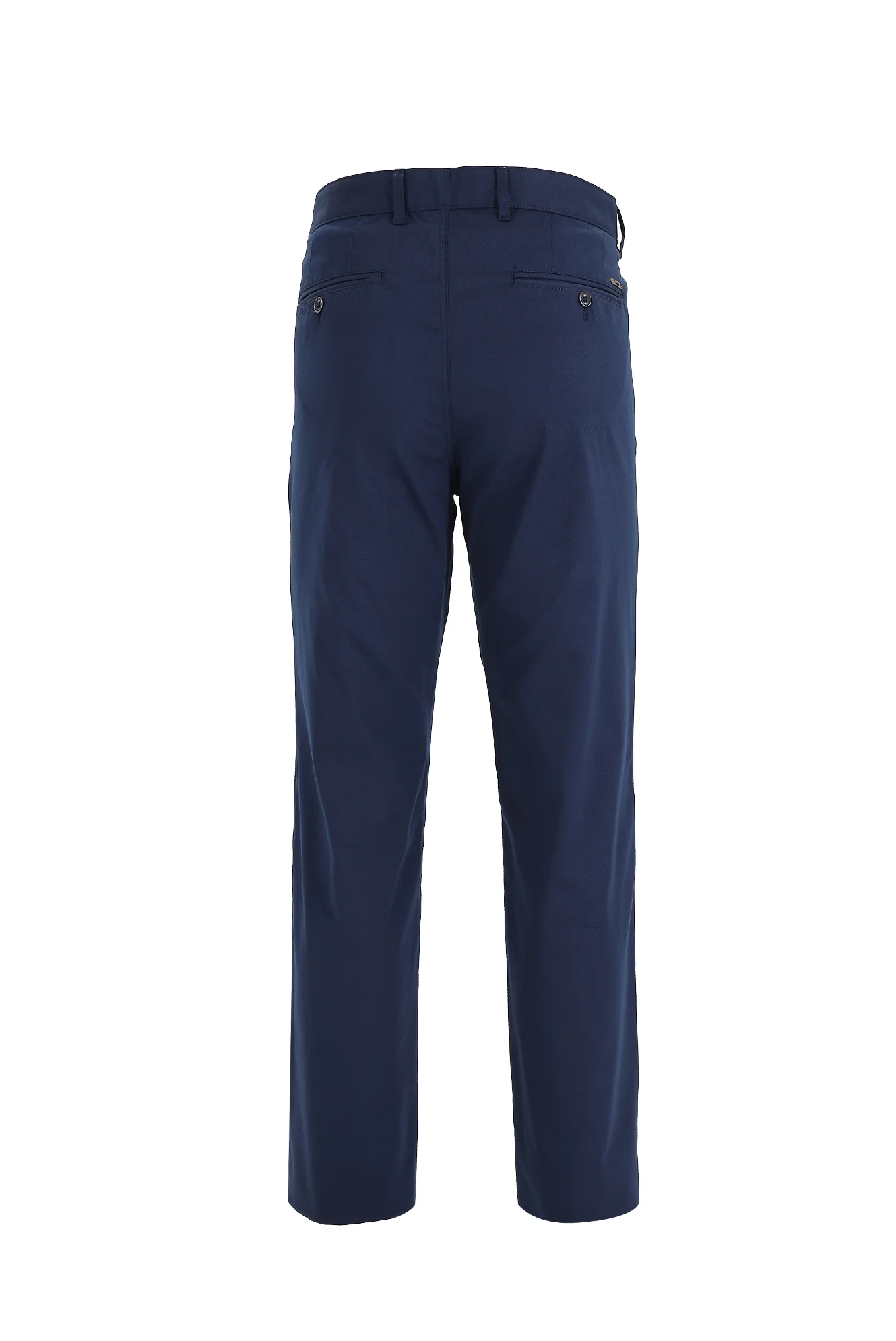 Orta Lacivert Relaxed Fit Rahat Kesim Kuşgözü Likralı Kanvas / Chino Pantolon - Image 2